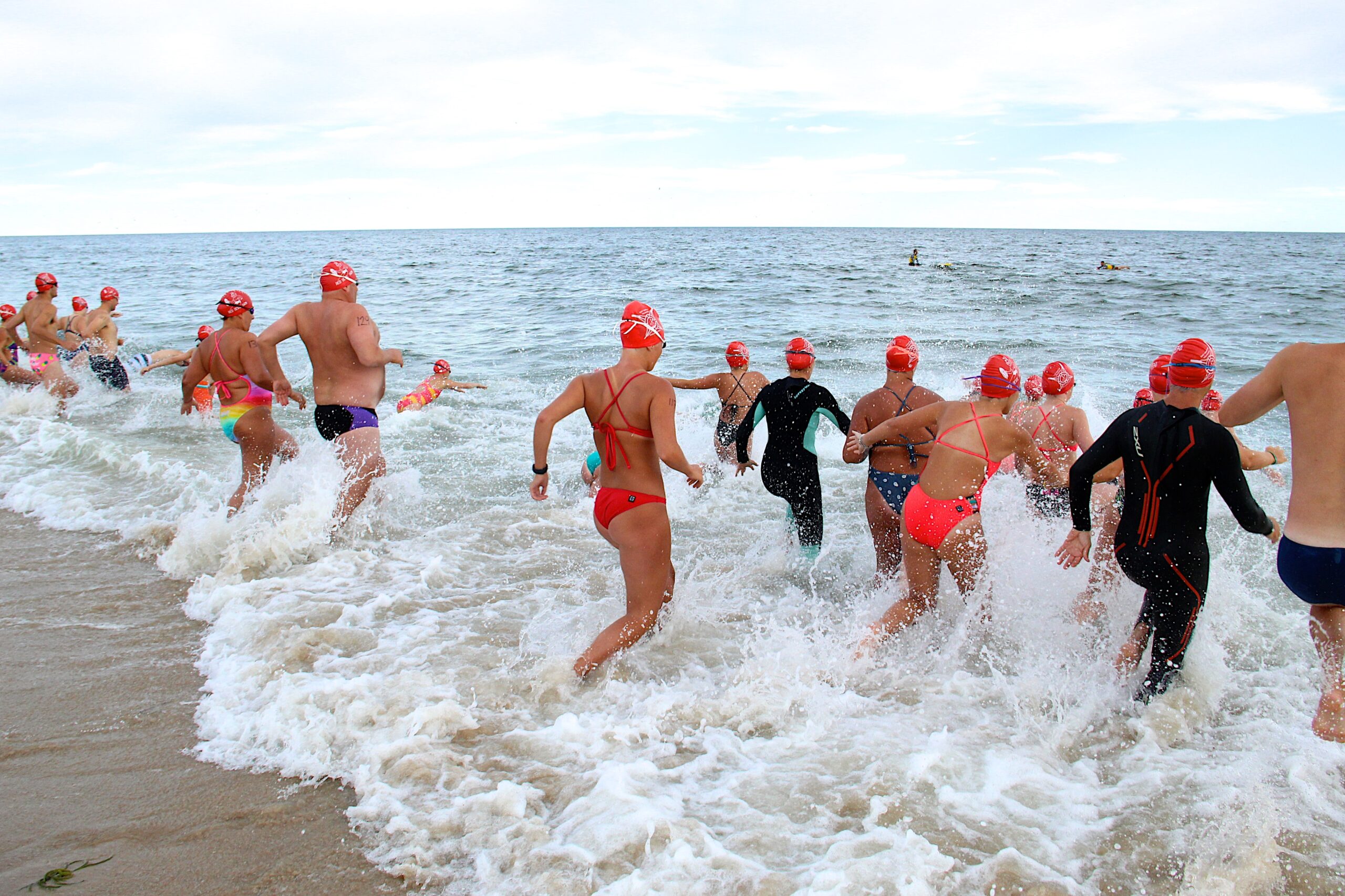 East Hampton Town Volunteer Ocean Rescue held its annual Red Devil Swim this past Saturday at Atlantic Avenue Beach.    KYRIL BROMLEY