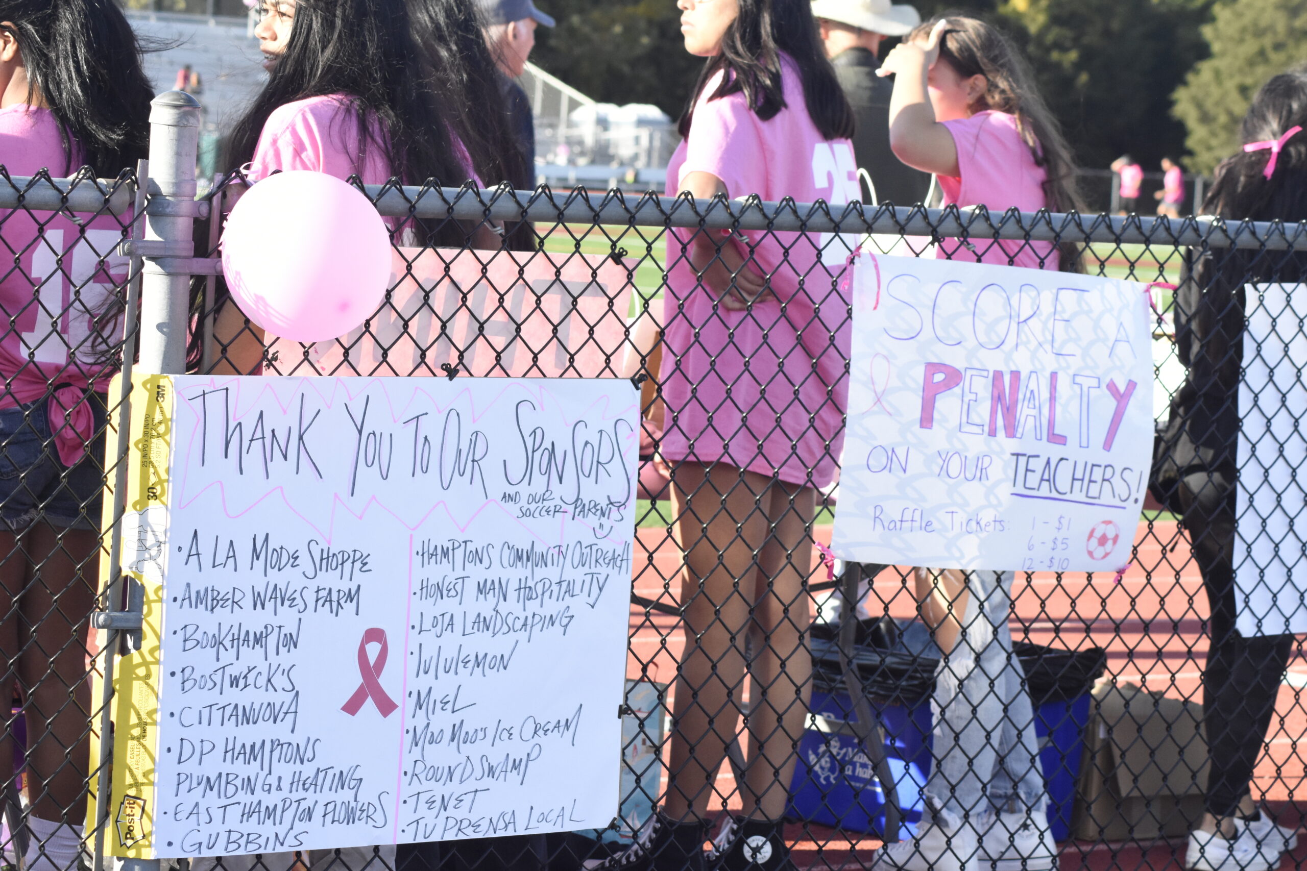 The East Hampton girls soccer program hosted the second annual Battle of the Bonackers, a charity event that raises funds for Kicks For Cancer.   DREW BUDD
