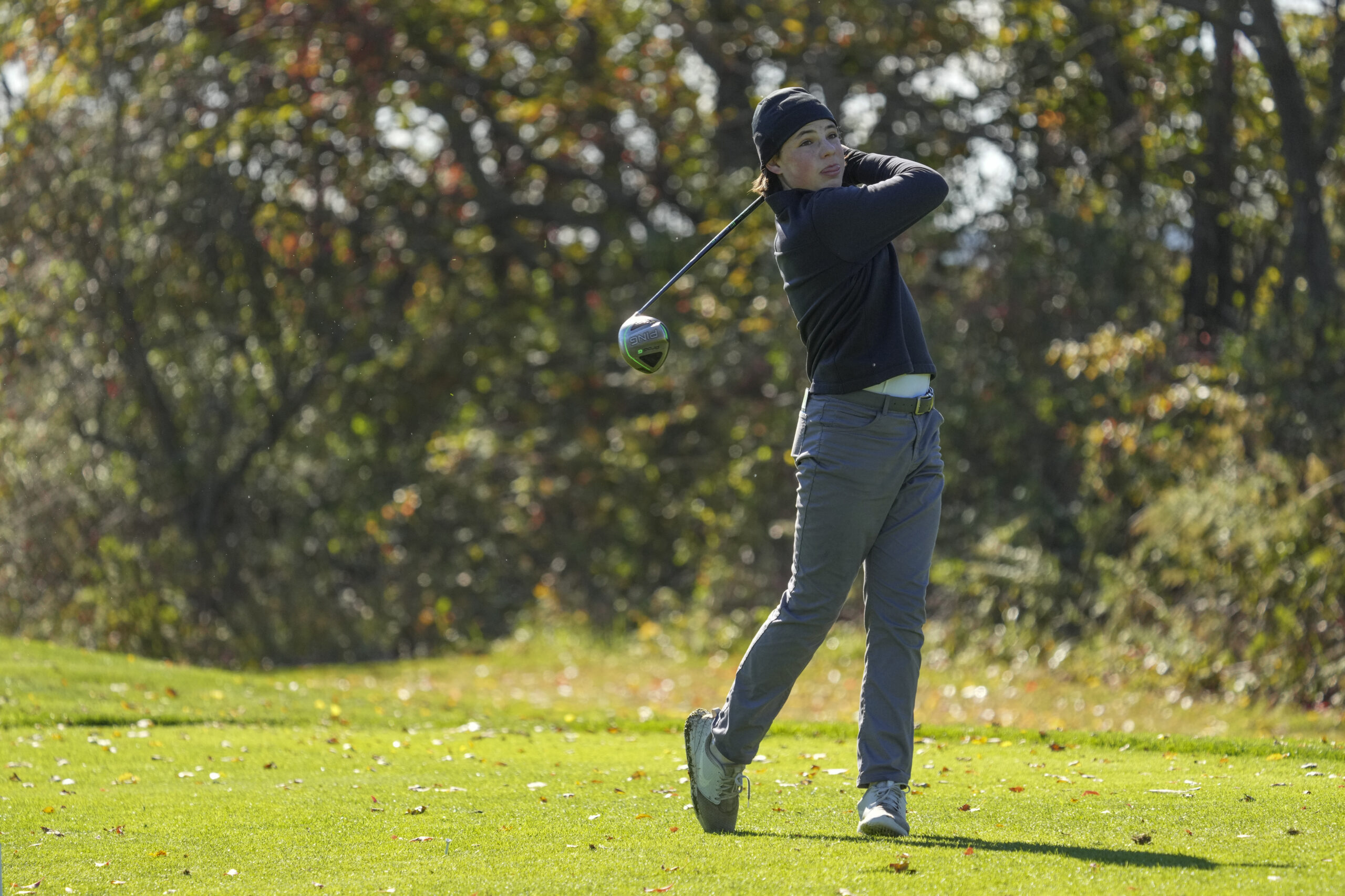 Westhampton Beach freshman Zach Berger won the Conference IV individual boys golf title on Wednesday at Cherry Creek Golf Links in Riverhead.    RON ESPOSITO