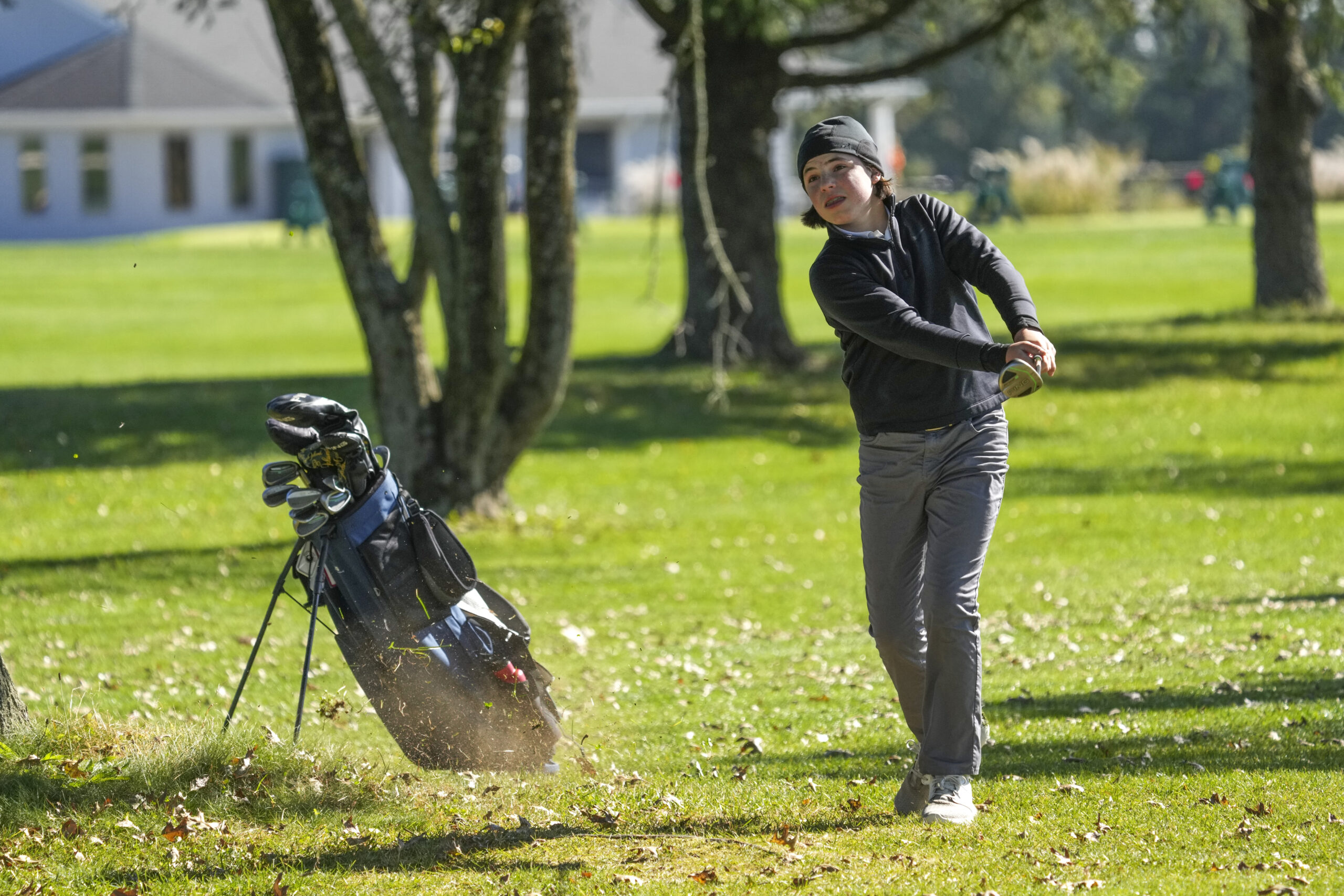 Westhampton Beach freshman Zach Berger won the Conference IV individual boys golf title on Wednesday at Cherry Creek Golf Links in Riverhead.    RON ESPOSITO
