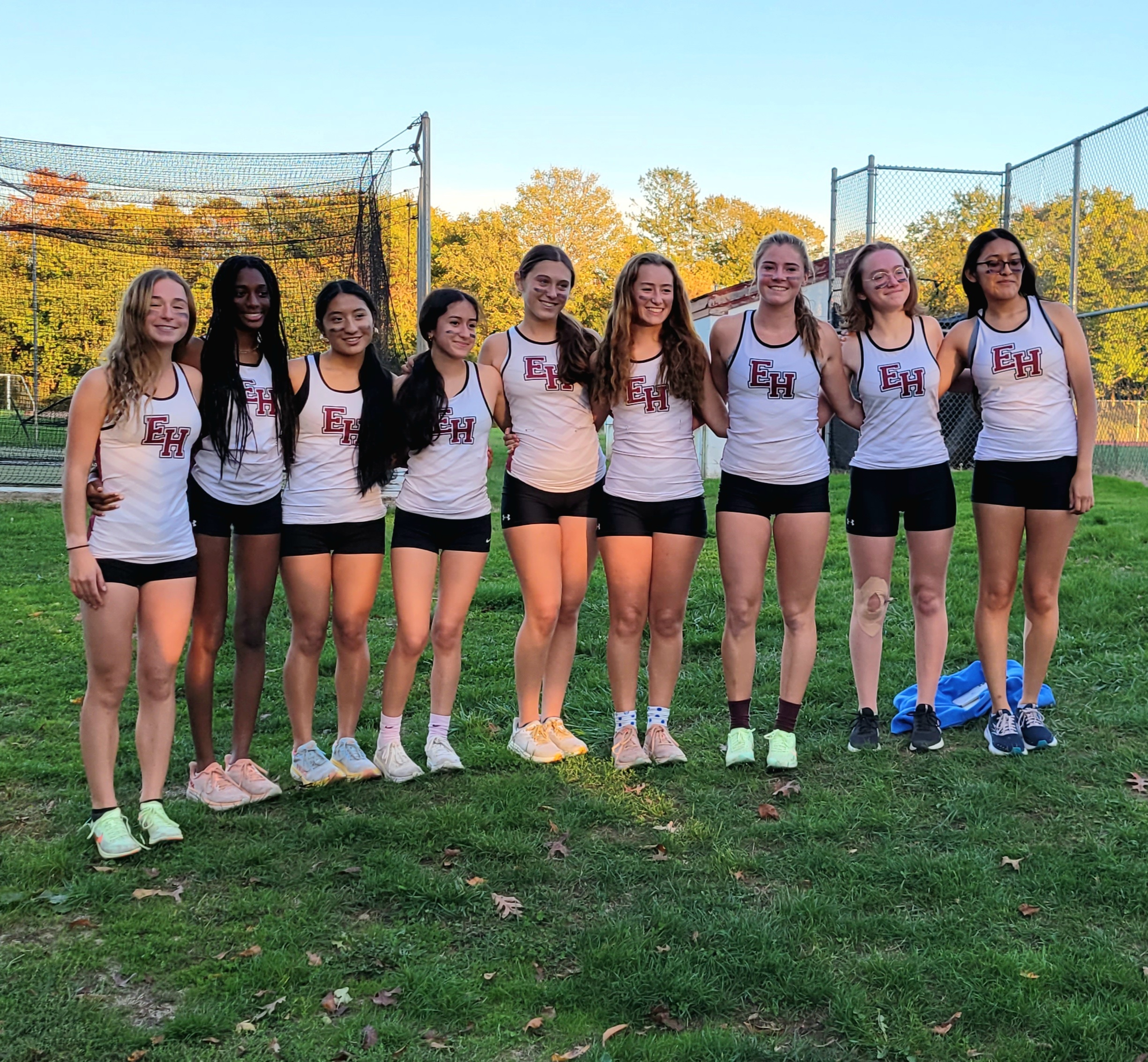 The East Hampton girls cross country team won its first ever league title on Tuesday.    DREW BUDD