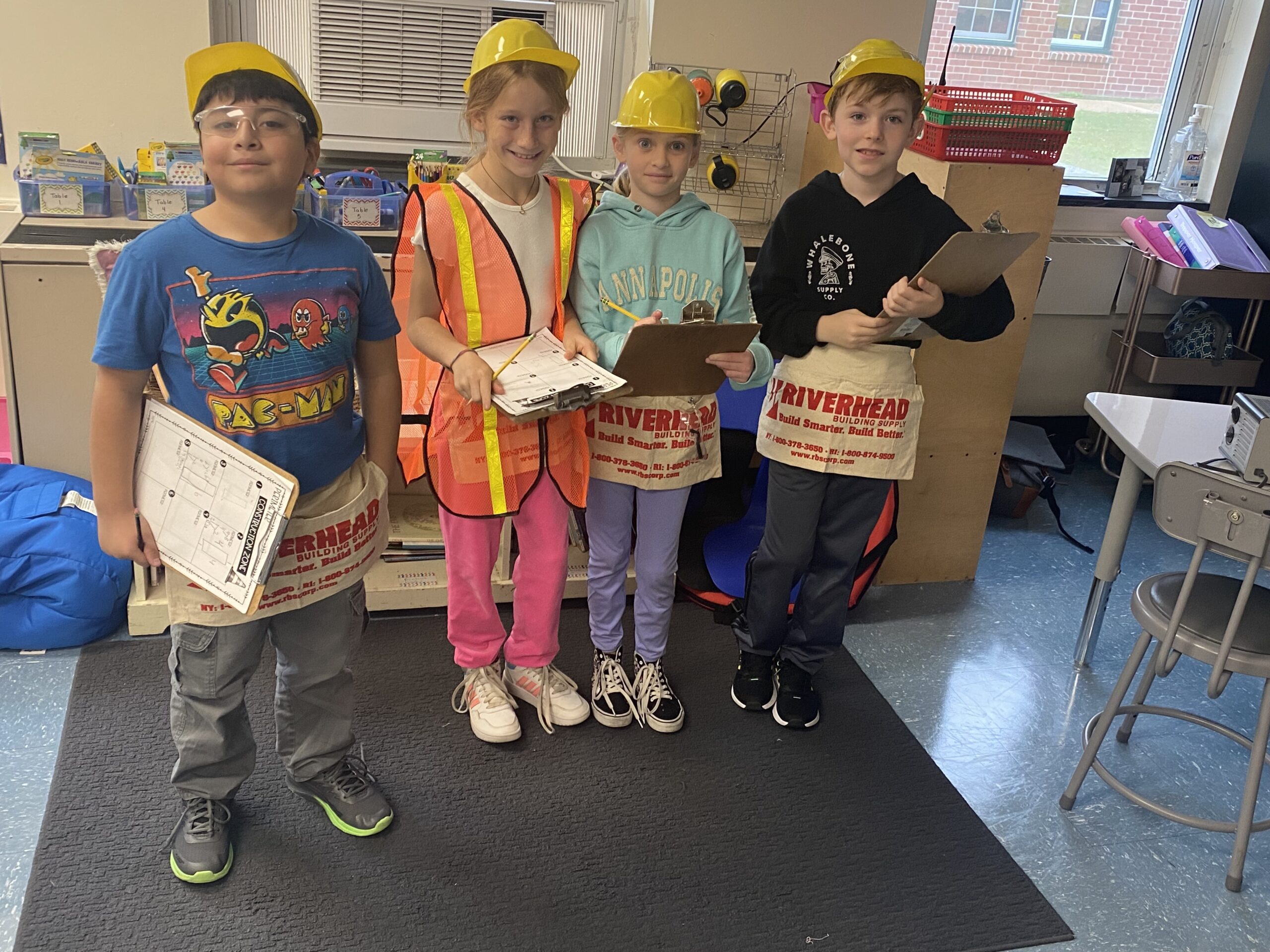 Students in Mrs. Knight's and Mrs. Reiner's fourth grade class were crew members in the Perimeter Construction Zone at Springs School in East Hampton last week. COURTESY SPRINGS SCHOOL