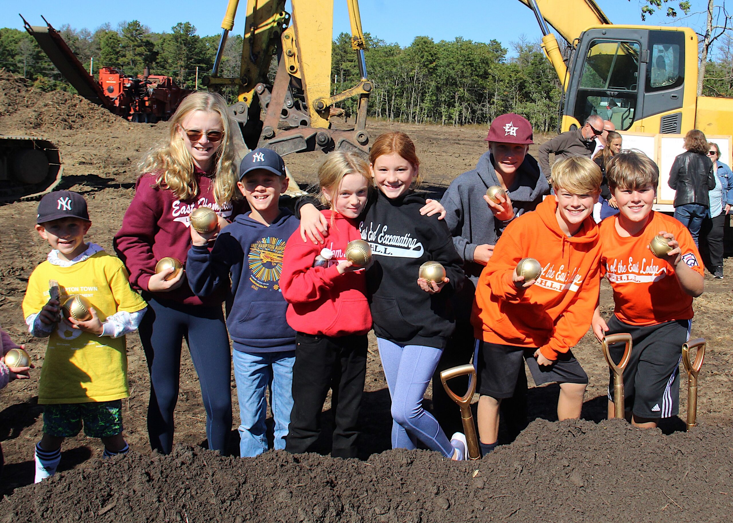 East Hampton youth were all smiles at the groundbreaking ceremony on Saturday afternoon.    KYRIL BROMLEY