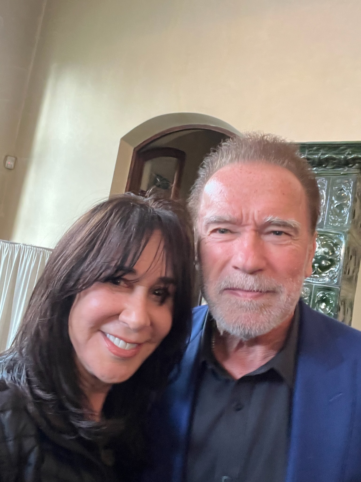 Suzanne Miller and Arnold Schwarzenegger took part in a recent visit to Nazi death camps in Poland. COURTESY SUZANNE MILLER