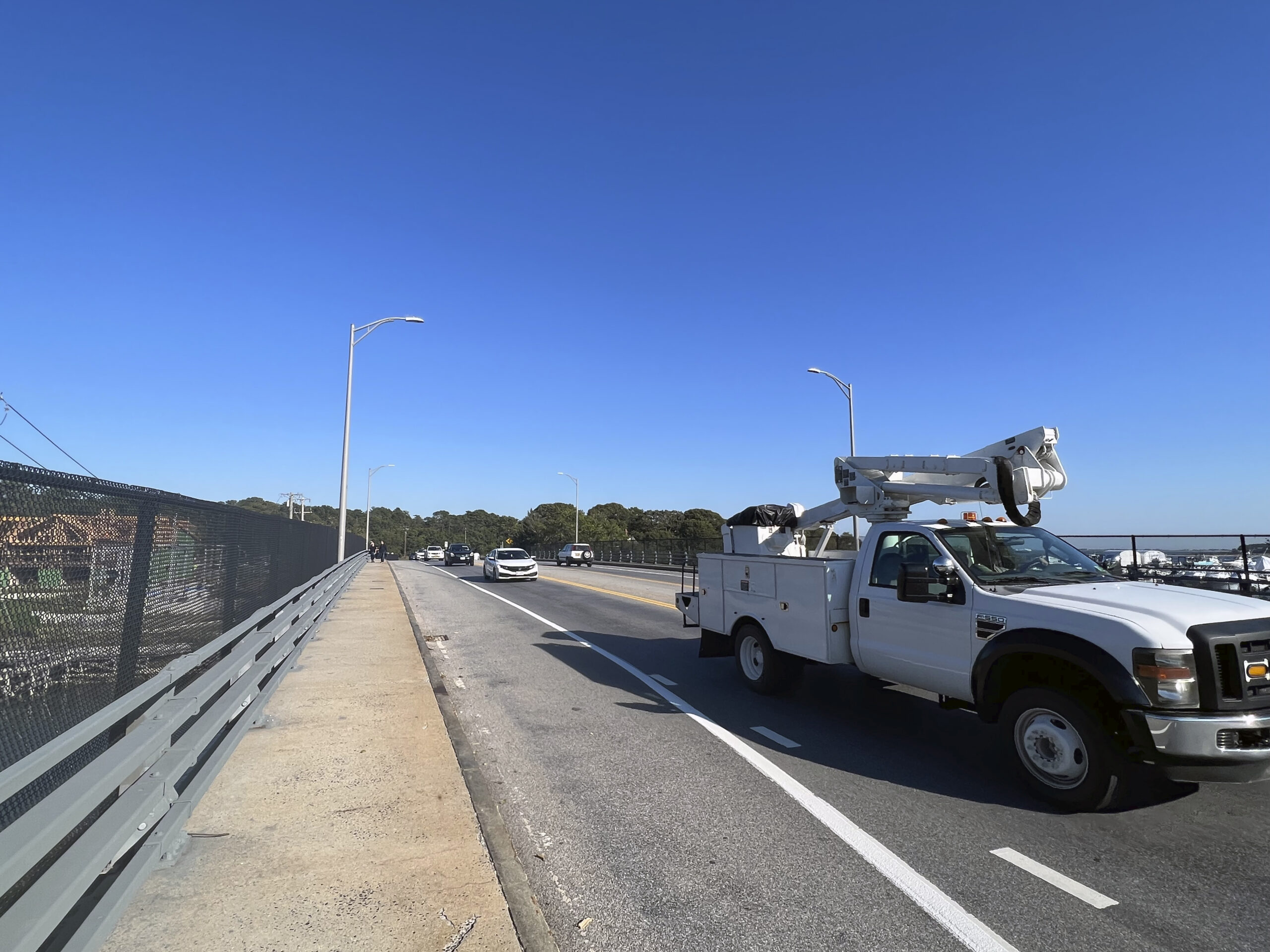 The bridge over the Shinnecock Canal on Montauk Highway is one of only two east/west routes to the South Fork.   DANA SHAW