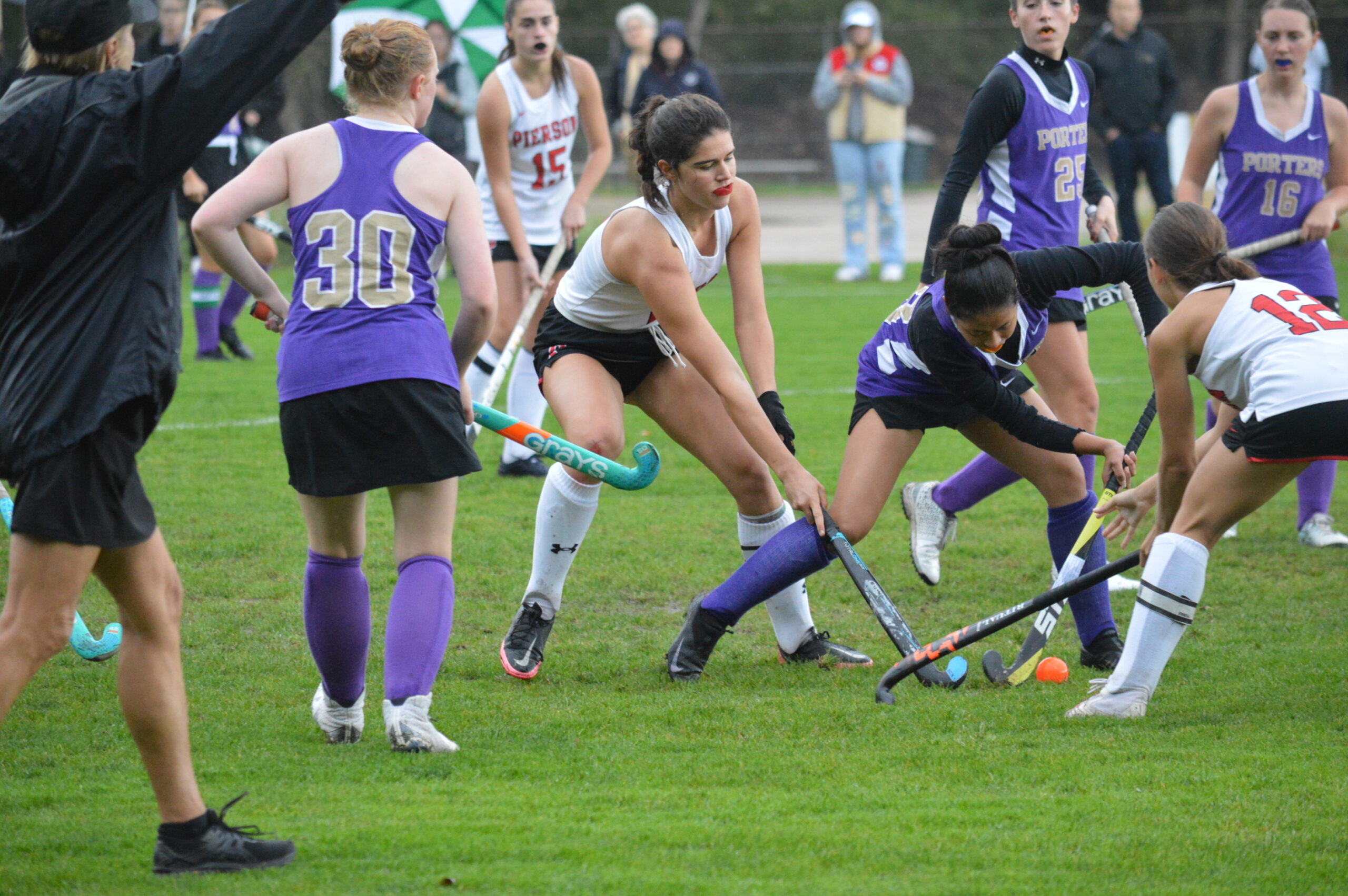 Pierson’s Meredith Spolarich and Tahnie Sullivan helped shut down Greenport all game.    GAVIN MENU