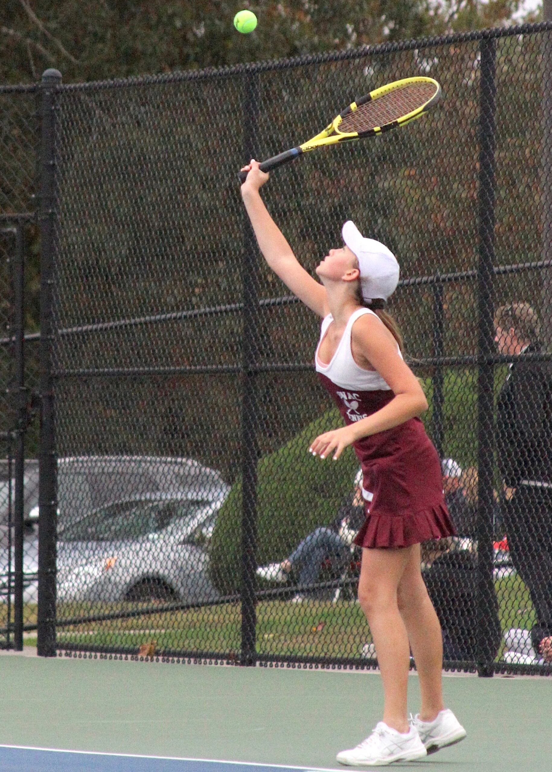 Pierson sophomore Maya Molin serves. DESIRÉE KEEGAN