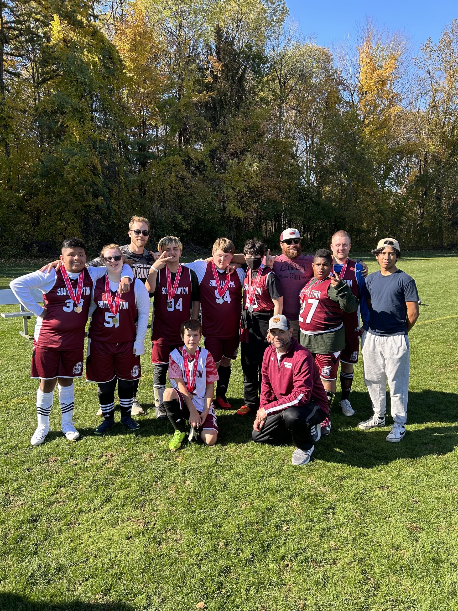 Southampton High School’s Special Olympics soccer team recently took second place in their division at a match in Glen Falls. COURTESY SOUTHAMPTON SCHOOL DISTRICT