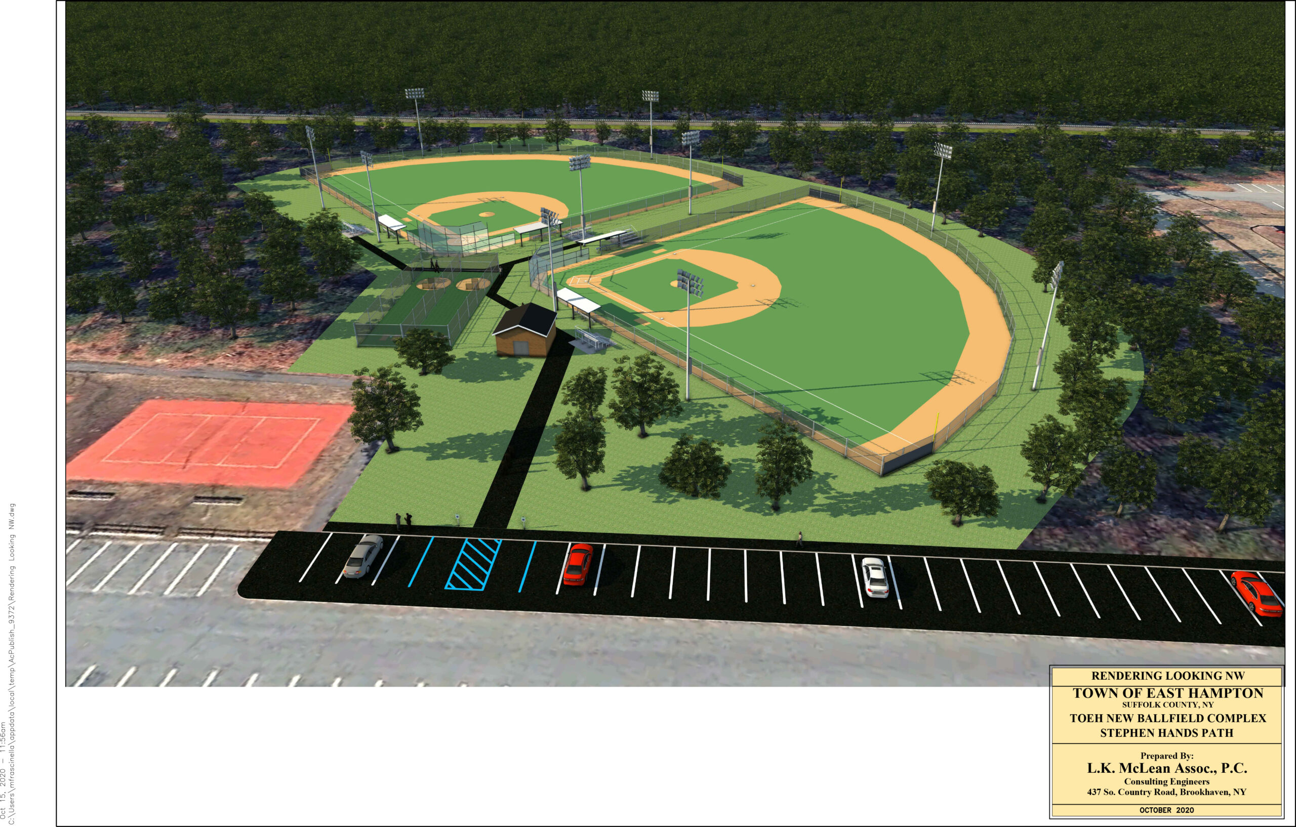 A rendering of East Hampton Little League's new ball fields.