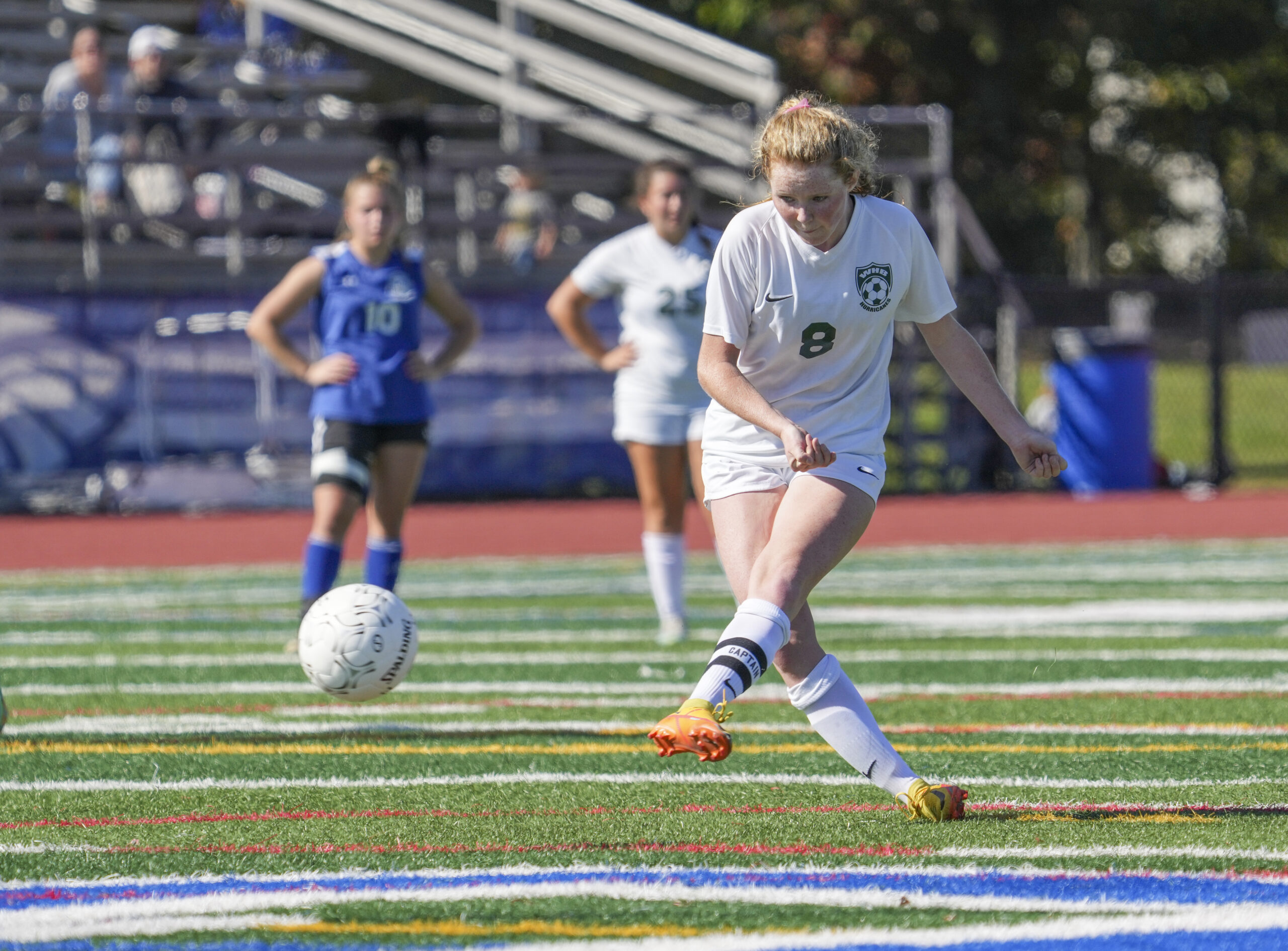 Sarah Gormley scored the only goal of the game for Westhampton Beach off a penalty kick late in the second half of Saturday's playoff game.   RON ESPOSITO