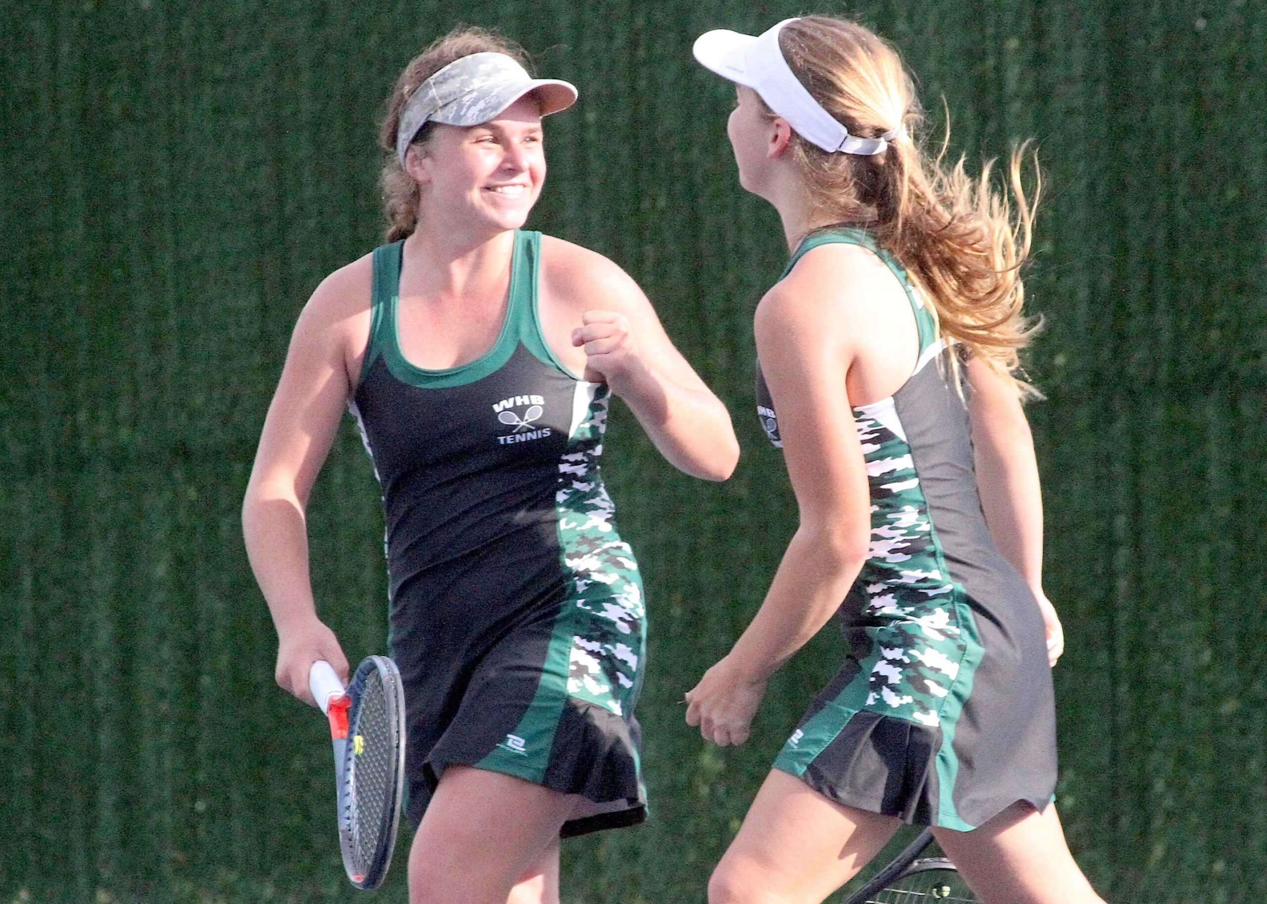 Westhampton Beach junior Julia Stabile and sophomore Matilda Buchen bested their William Floyd doubles opponents in straight sets. DESIRÉE KEEGAN