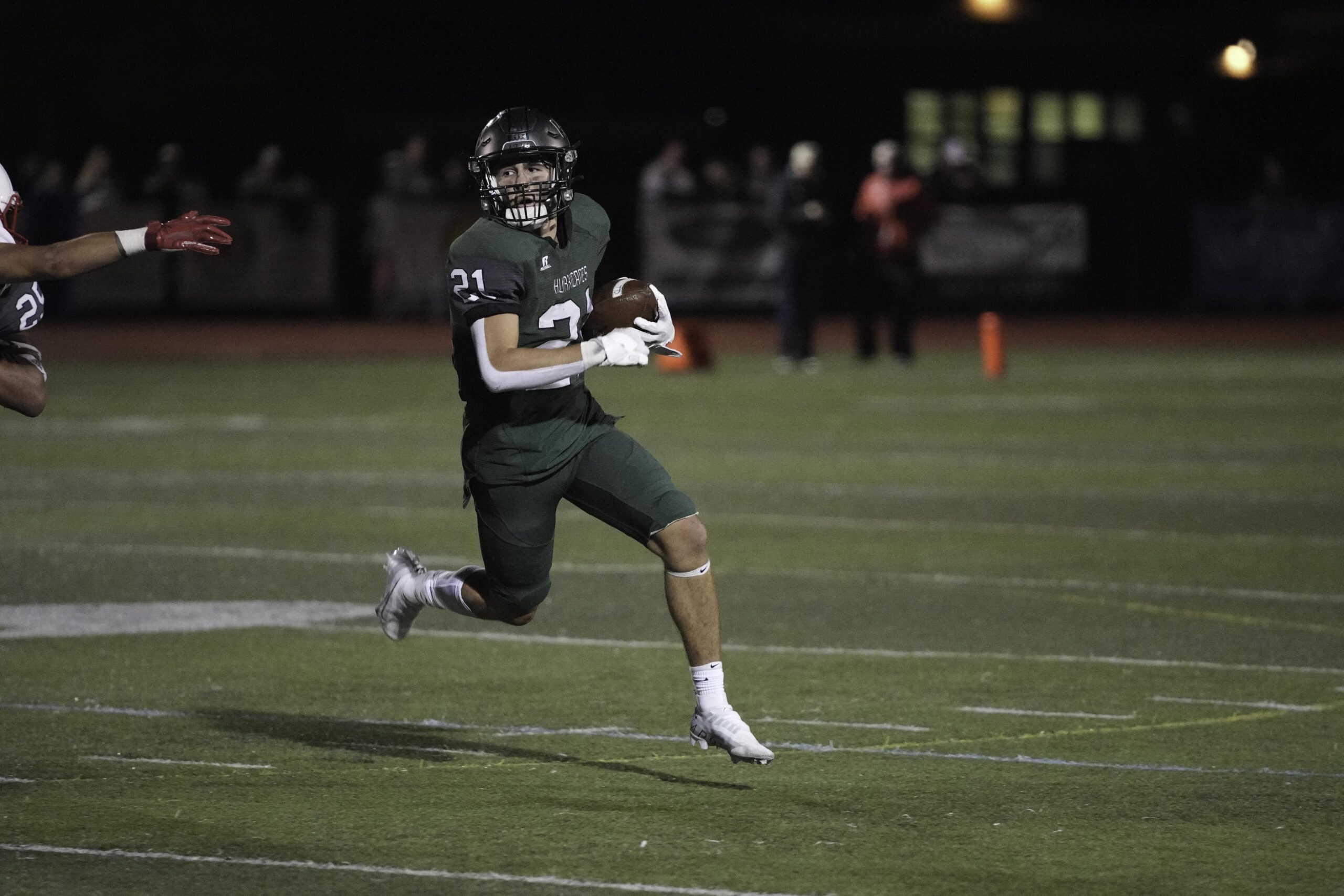 Westhampton Beach sophomore Brody Schaffer finds open field and takes off.    RON ESPOSITO