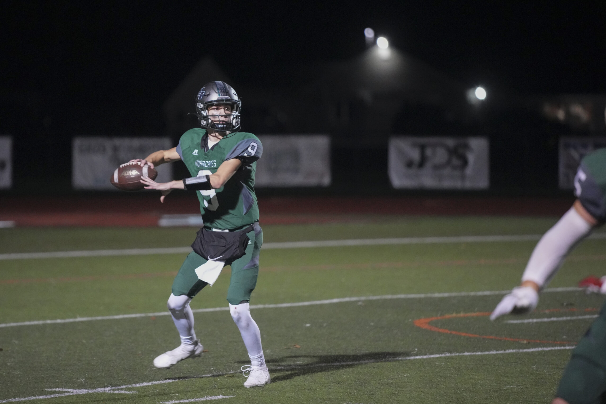 Westhampton Beach junior quarterback Will Gambino gets set to throw in the pocket.    RON ESPOSITO