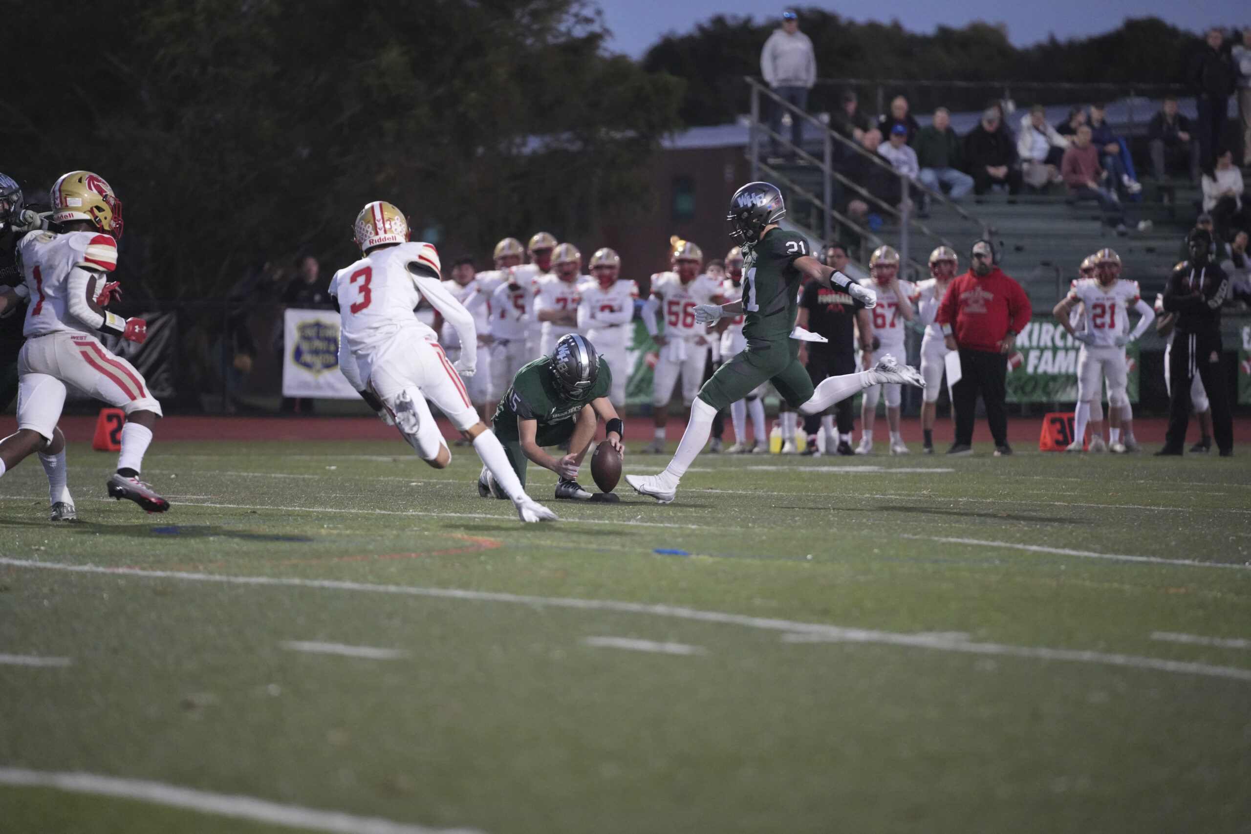 Westhampton Beach sophomore Brody Schaffer opened the scoring with a 22-yard field goal late in the first quarter.      RON ESPOSITO