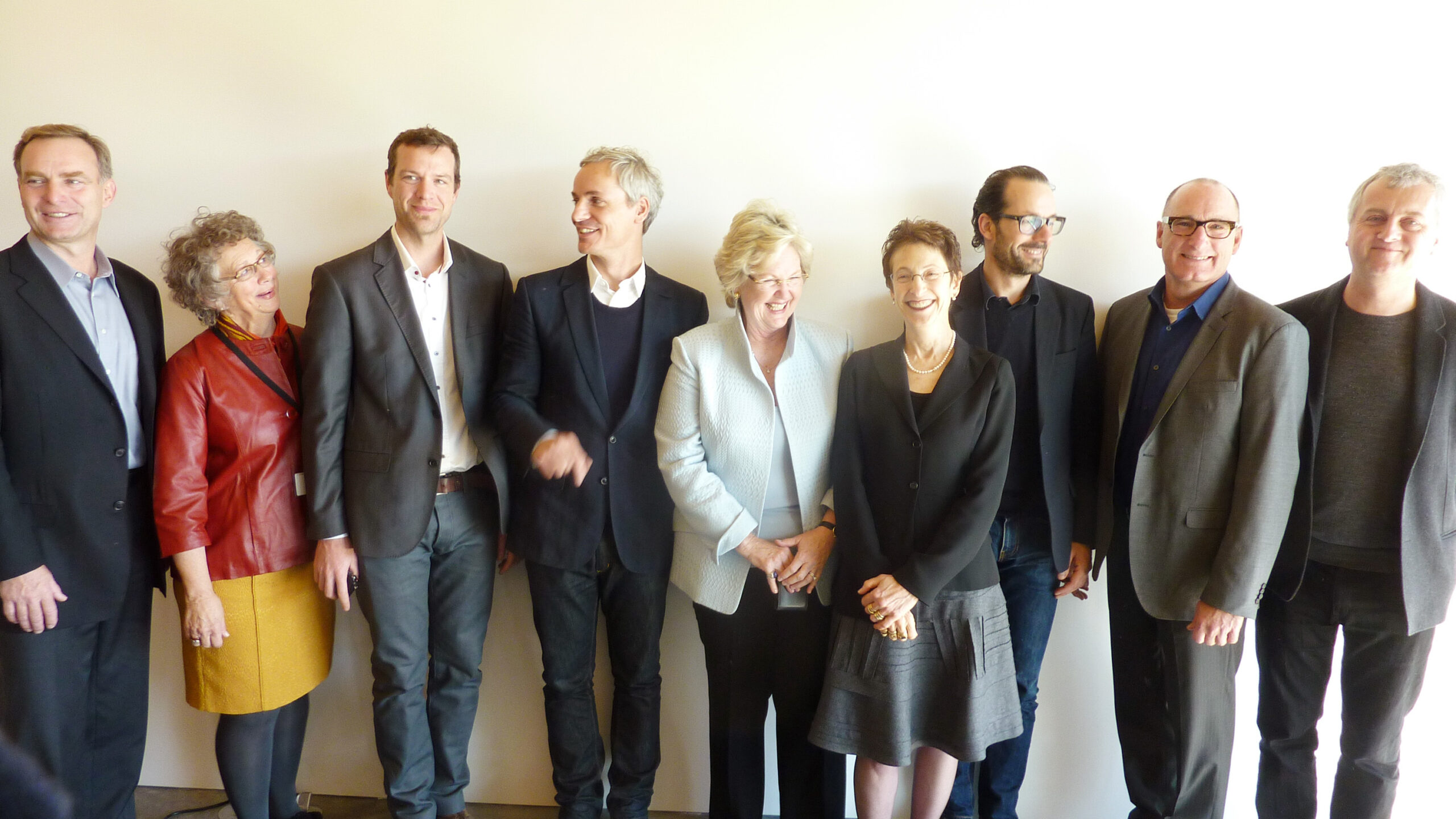 The team, from left: Christopher Moyles, Alicia Longwell, Philip Schmerbeck, Ascan Merganthaler, Anke Jackson, Terrie Sultan, Konstantin Grcic, Doug Reed, Andy Sedwick. COURTESY CHRISTOPHER FRENCH