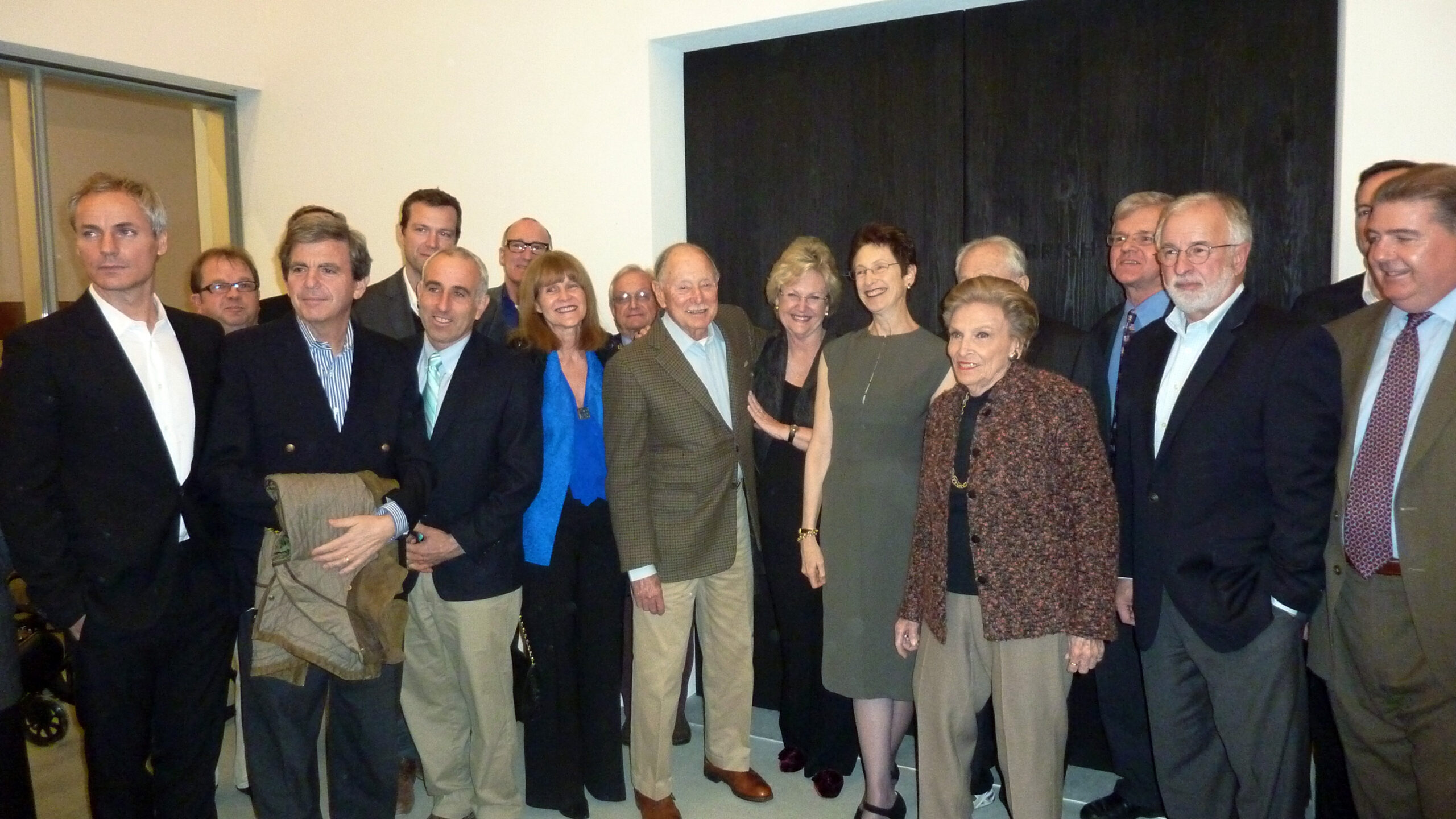 Ribbon Cutting: Front row, from left, Ascan Merganthaler, Fred Seegal, Jay Schneiderman, Michelle Pesner, Normal Peck, Anke Jackson, Terrie Sultan, Mildred Brinn, Tim Bishop, Shamus Doyle. Back row, from left, Doug Moyer, Philip Schmerbeck, Doug Reed, Philip Isles, Fred Thiele. COURTESY CHRISTOPHER FRENCH