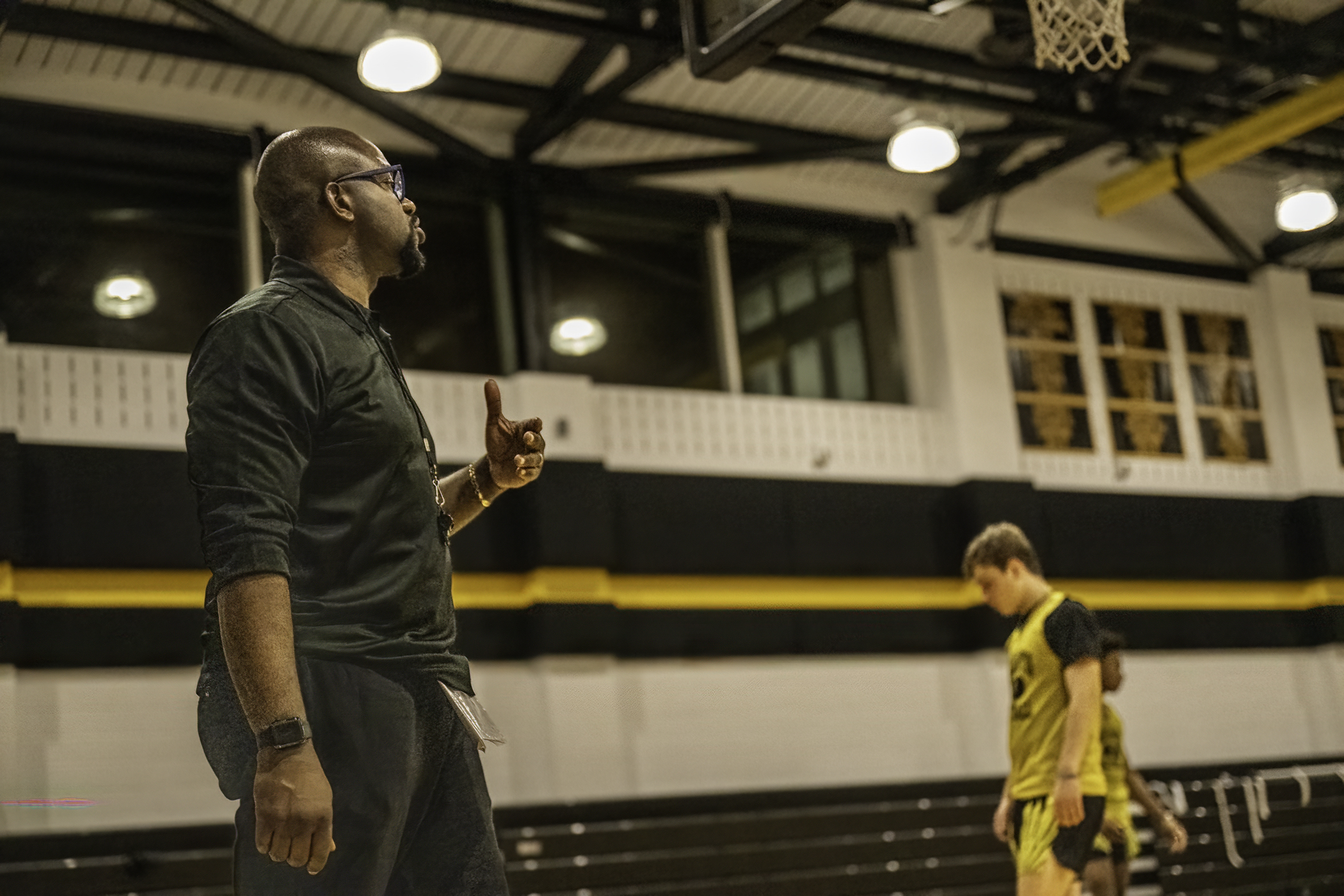 Bridgehampton head coach Ron White leads practice on Monday.    MARIANNE BARNETT