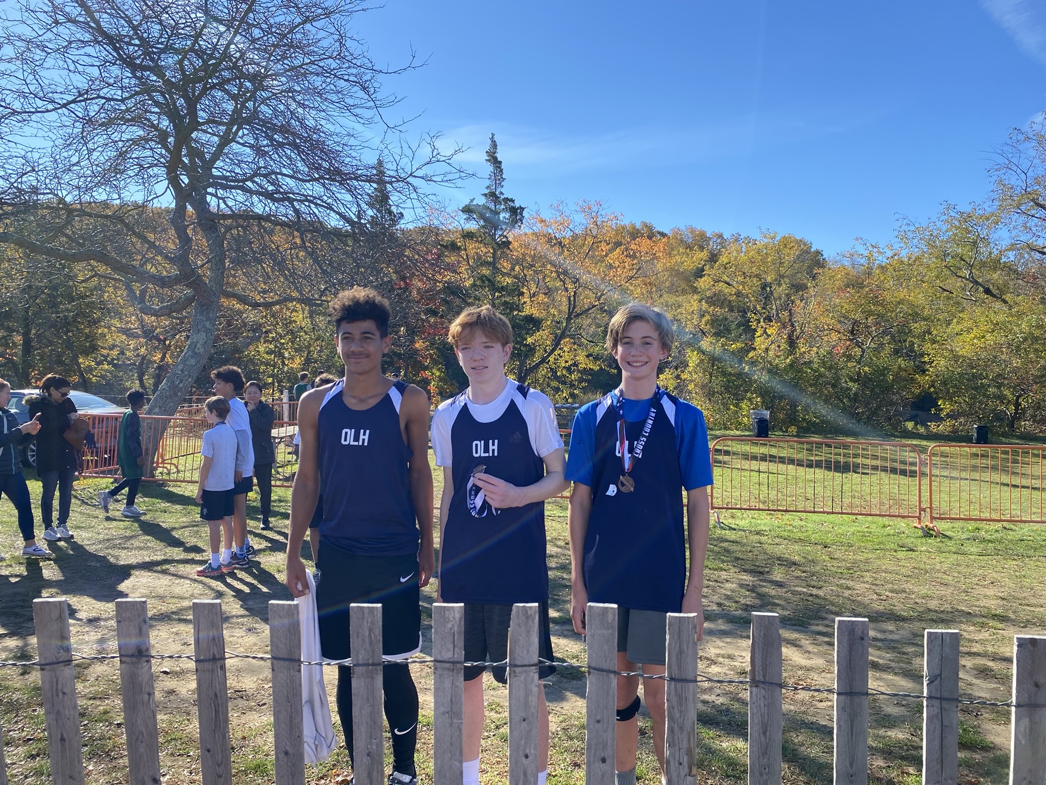 The Our Lady of the Hamptons Cross Country team made an impressive showing in the Catholic Middle Schools Athletics Association championship meet, with Prep 8  Xavier Johnson, Michael Campbell  and Henry Springer finishing in second, tenth and eleventh in a field of 100 runners. COURTESY OUR LADY OF THE HAMPTONS SCHOOL
