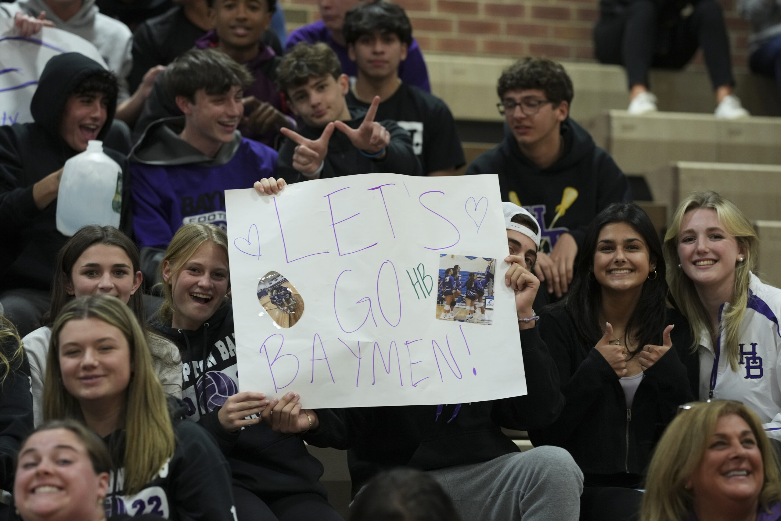 Hampton Bays fans traveled to Hauppauge High School on Tuesday night to cheer on their Baymen in the county championship.   RON ESPOSITO