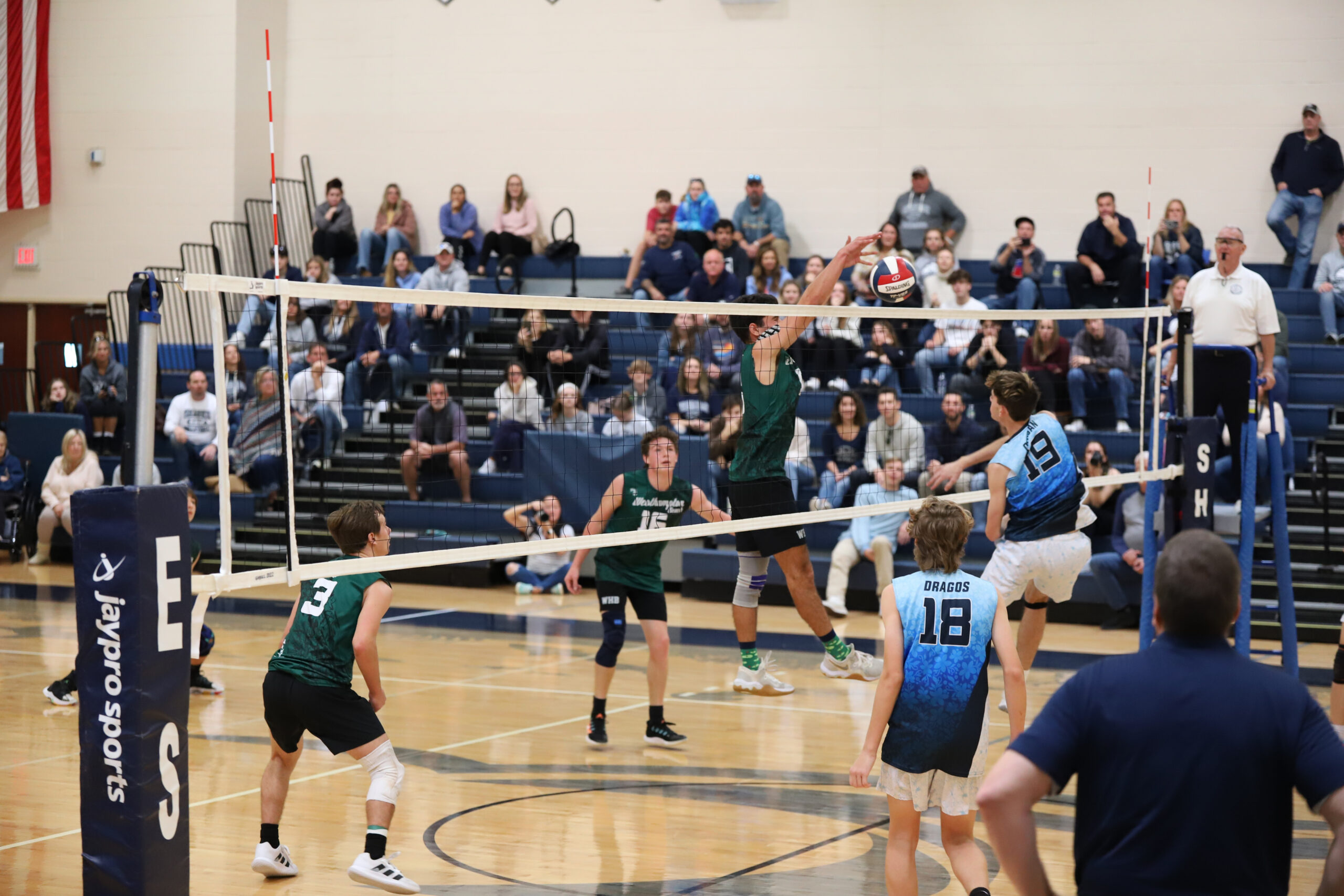 Westhampton Beach senior Declan Kerns is there for the block.    MICHAEL O'CONNOR