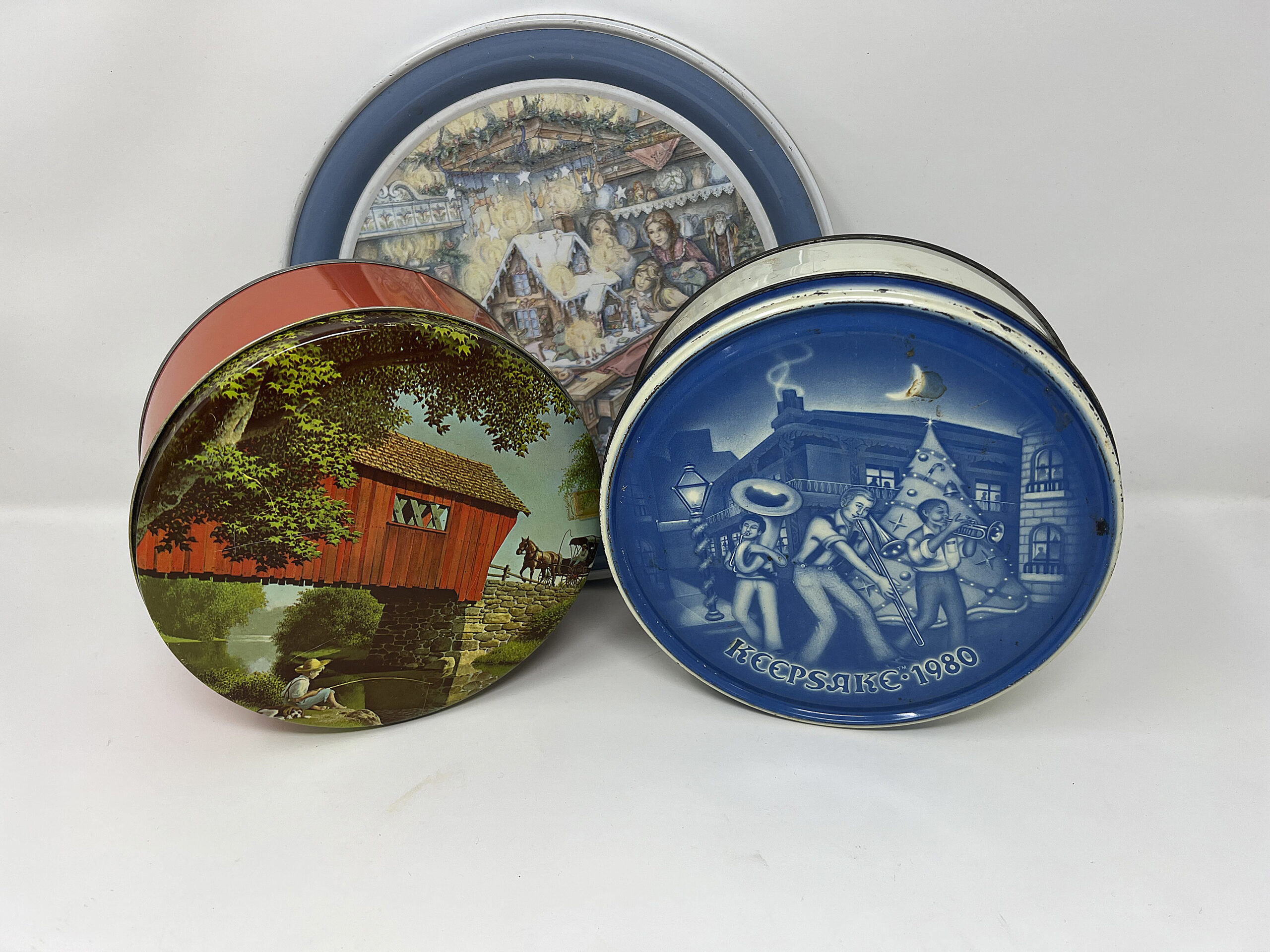 A few of Miney’s cookie tins for homemade Danish butter almond cookies.