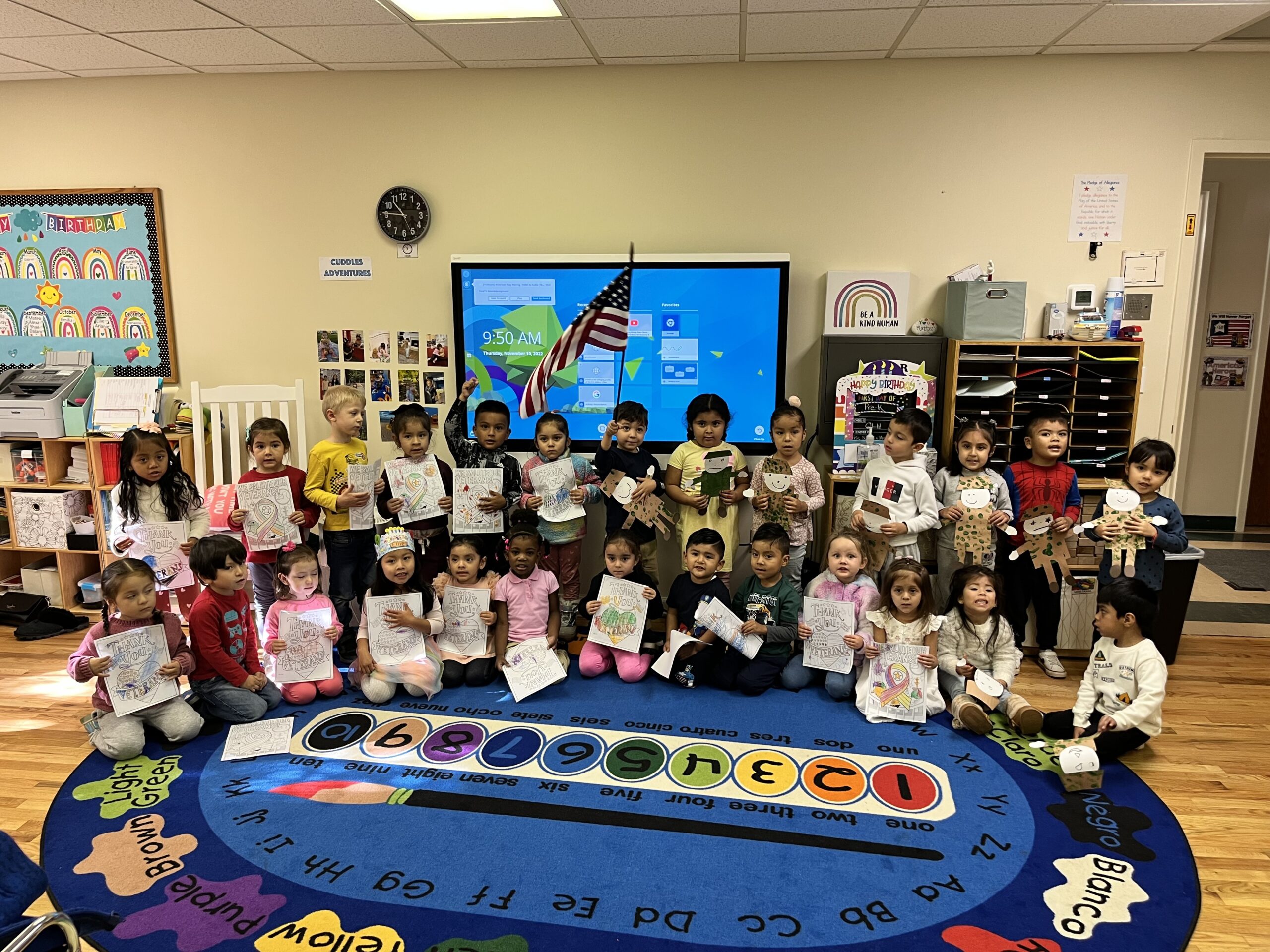 Our Lady of the Hamptons prekindergartemt classes honored veterans.  COURTESY OUR LADY OF THE HAMPTONS SCHOOL