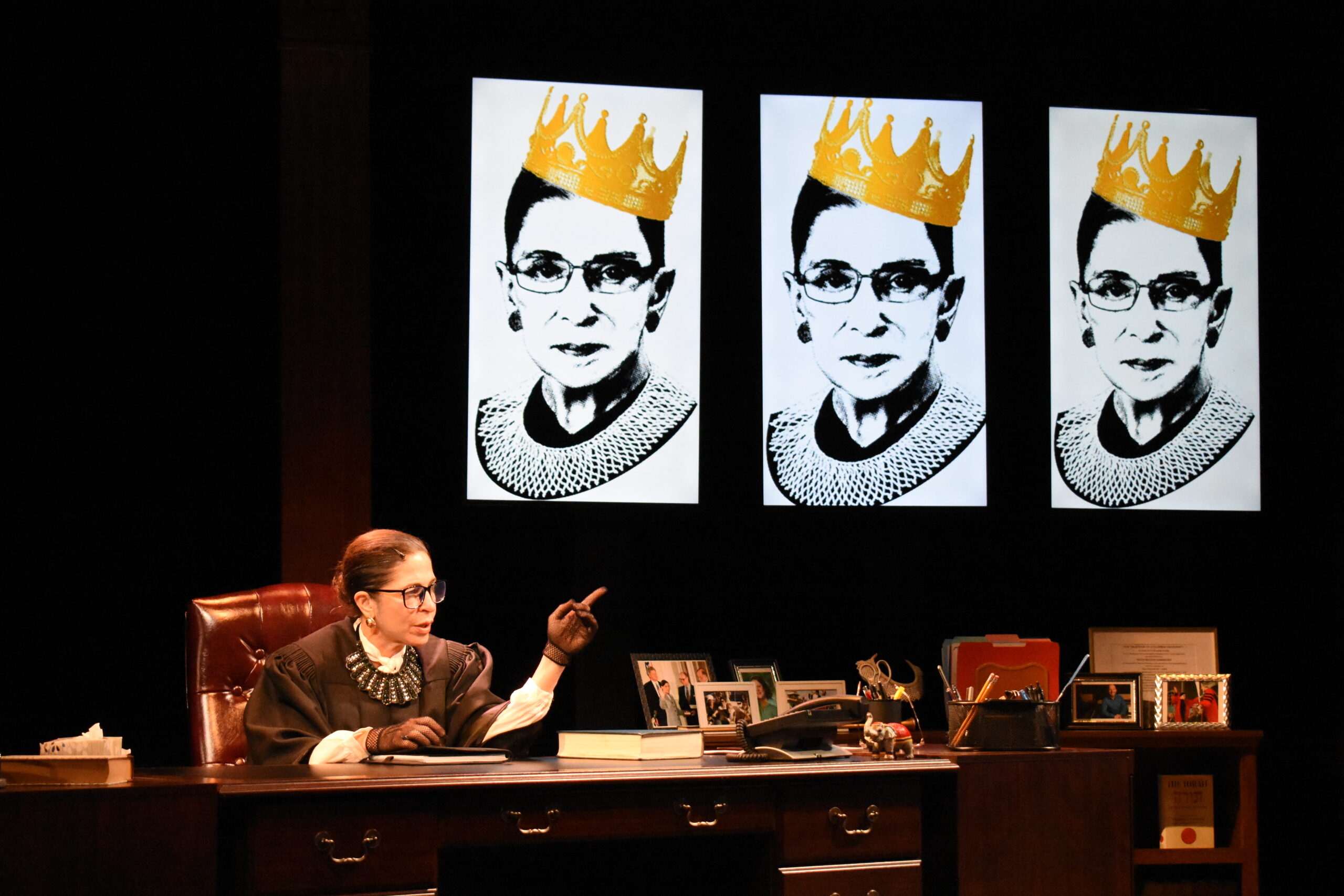 Finding Justice On Her Own Terms
November 3 - For three weeks in November, Bay Street Theater presented “All Things Equal: The Life and Trials of Ruth Bader Ginsburg,” a one-woman play about the late Supreme Court justice, written by Tony Award-winning playwright Rupert Holmes. Produced as part of Bay Street’s “Literature Live!” programming of theatrical offerings geared toward middle school and high school students, “All Things Equal” starred Michelle Azar as RBG, and the play was directed by Laley Lippard. COURTESY BAY STREET THEATER