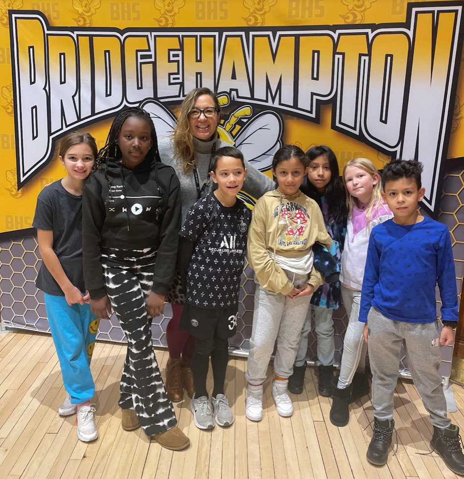 Bridgehampton School Student Council adviser Hamra Ozsu with Student Council members. COURTESY BRIDGEHAMPTON SCHOOL