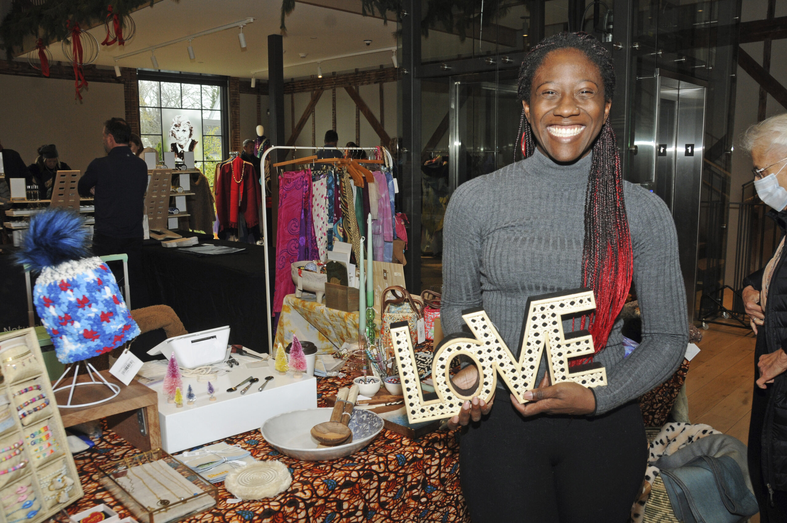 Tanya Willock from Hidden Gem at the second annual Maker's Market at  The Church in Sag Harbor on Saturday.   RICHARD LEWIN