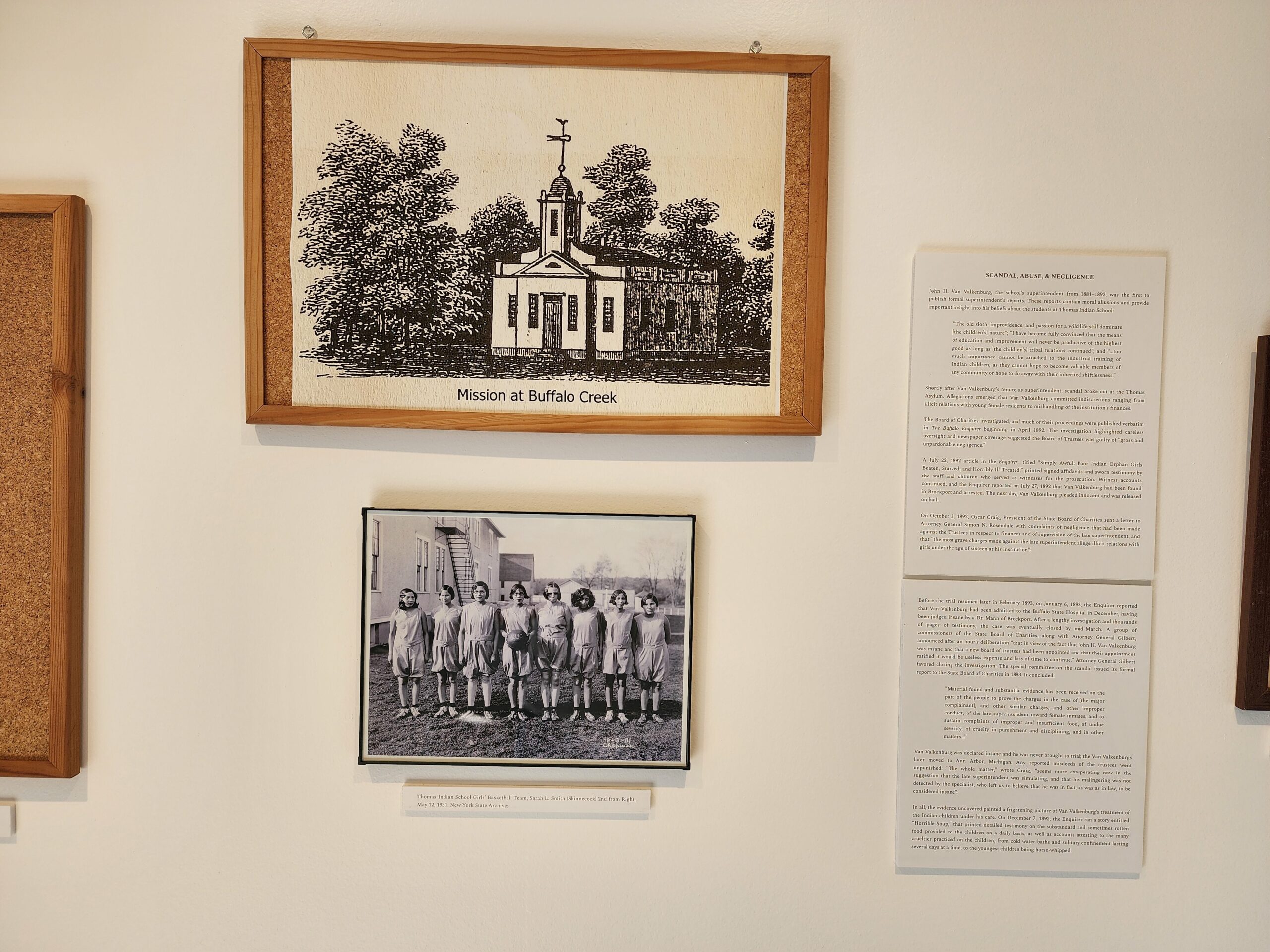 Installation view of an exhibition from the Seneca Nation's Onöhsagwë:de' Cultural Center on view at Ma's House on the Shinnecock Indian Reservation. COURTESY MA'S HOUSE