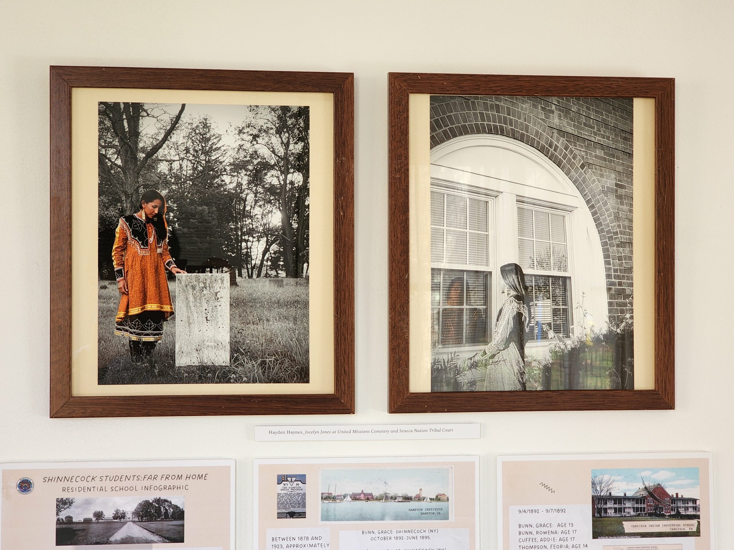 Installation view of an exhibition from the Seneca Nation's Onöhsagwë:de' Cultural Center on view at Ma's House on the Shinnecock Indian Reservation. COURTESY MA'S HOUSE