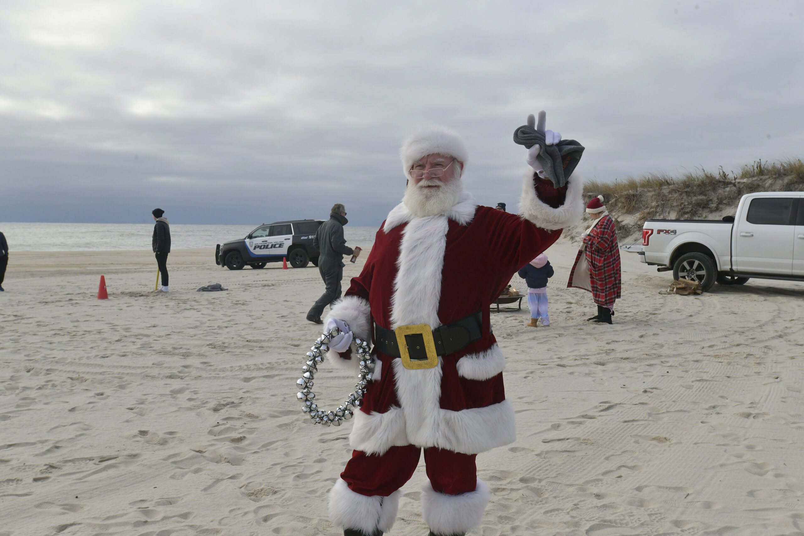 Santa at the annual Polar Bear Plunge on Saturday morning.  DANA SHAW