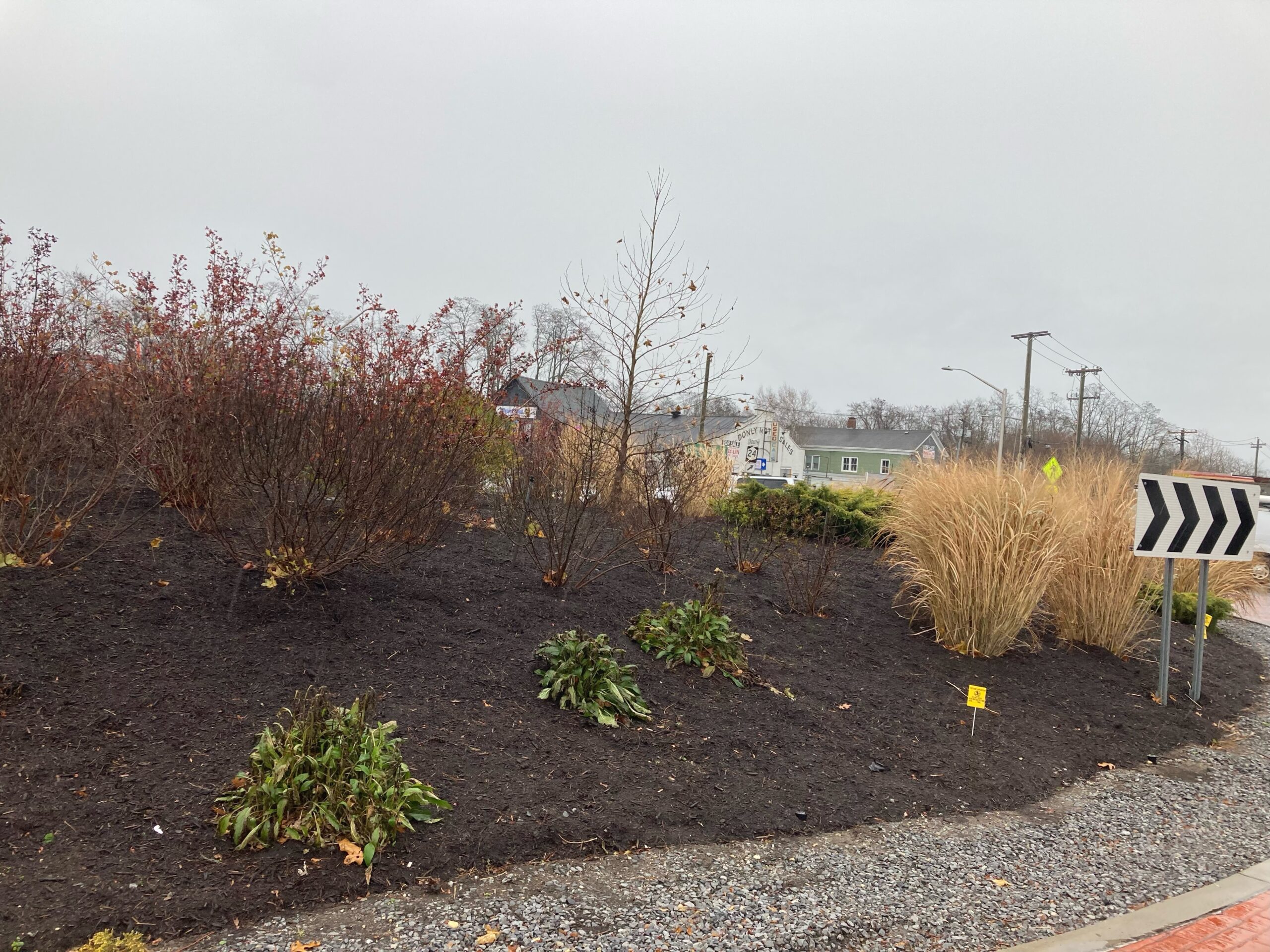 The Flanders Riverside and Northampton Community Association recently completed landscaping upgrades to the Riverside traffic circle. COURTESY FRNCA