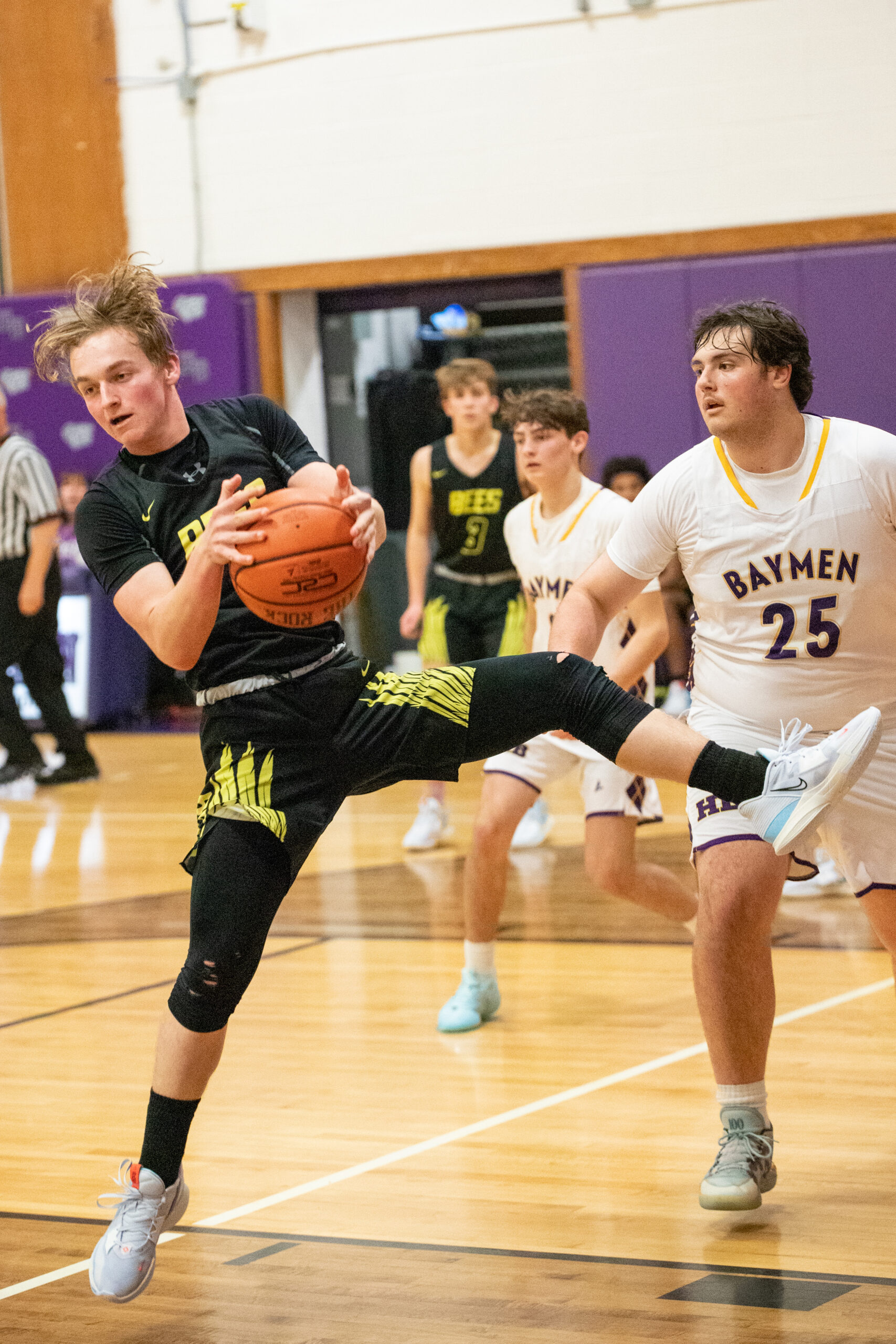 Bridgehampton senior Dylan Fitzgerald grabs a rebound.   MICHAEL O'CONNOR