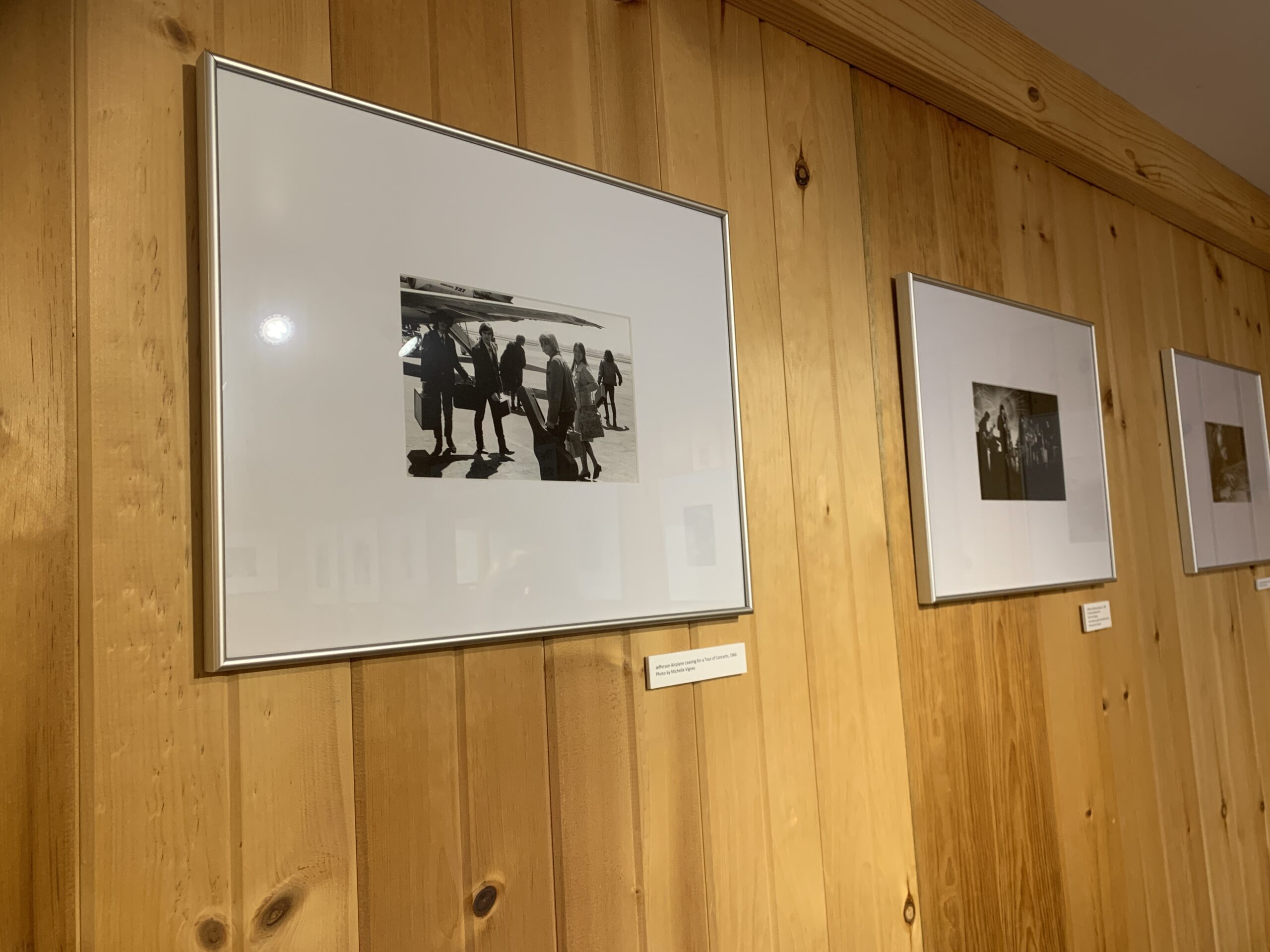 Photographs of Jefferson Airplane on view at Jorma Kaukonen's Fur Peace Ranch in southern Ohio. ANNETTE HINKLE