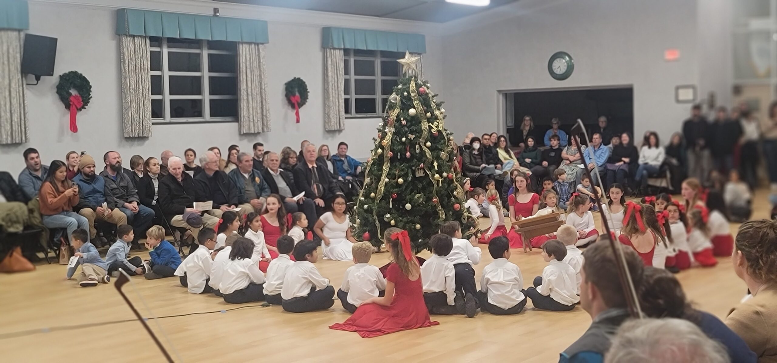 The Our Lady of the Hamptons School community recently gathered for the family advent service,  underwritten by Southampton Knights of Columbus #1967. The event featured the lighting of the indoor and outdoor Christmas trees, presentation of the advent wreath and creche. OUR LADY OF THE HAMPTONS SCHOOL