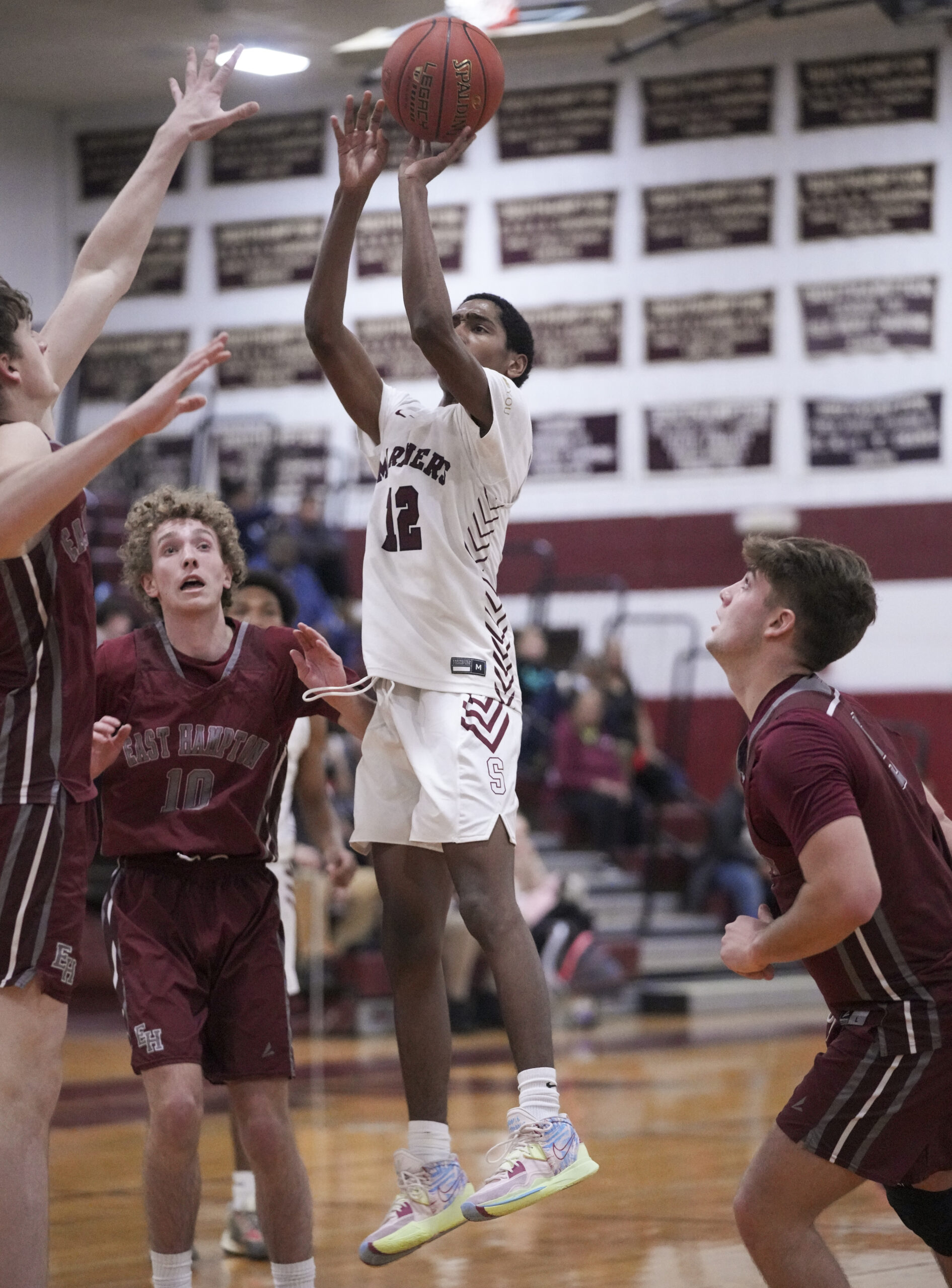 Southampton's Tyrese Reddick puts up a shot.   RON ESPOSITO