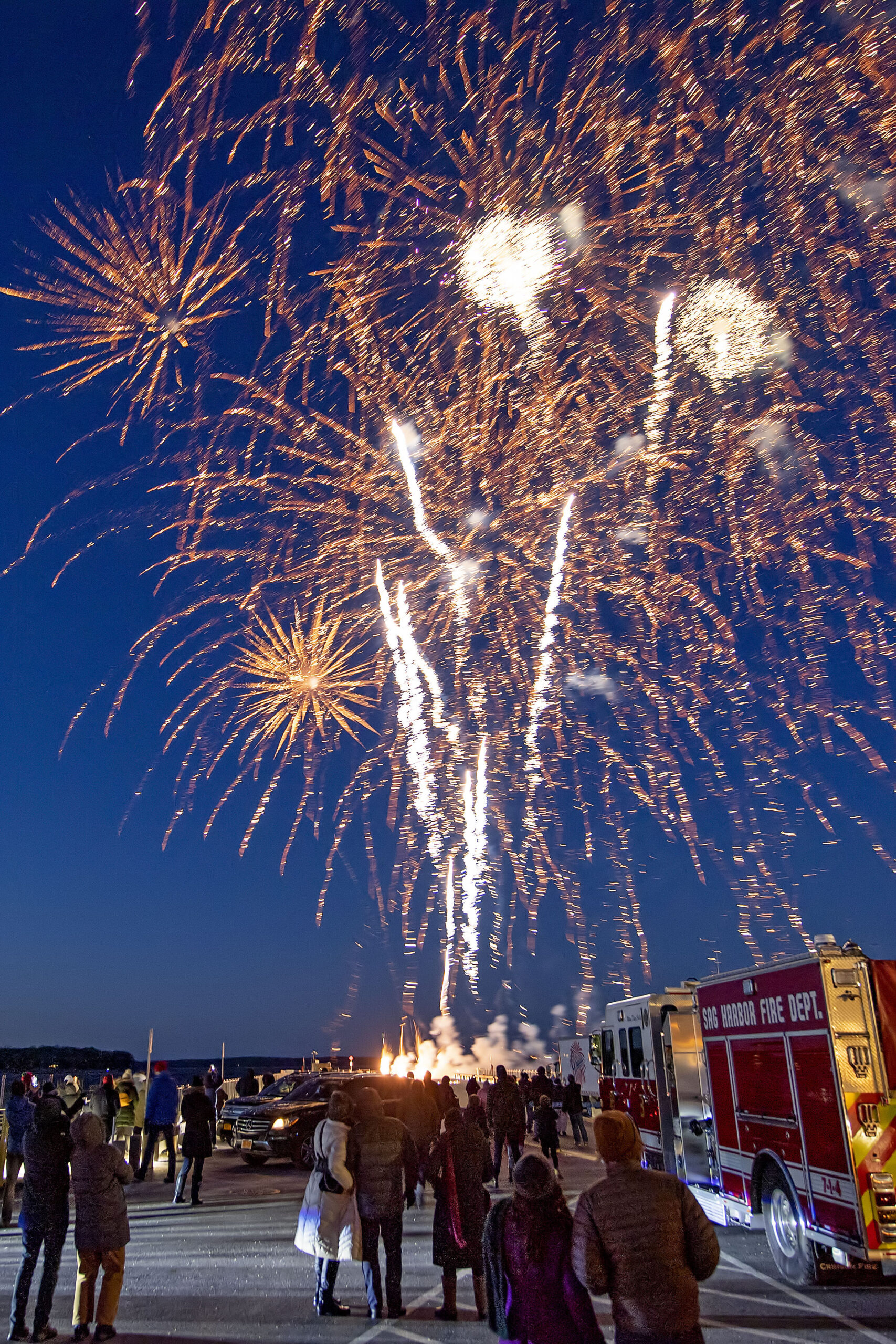 Fireworks by Grucci will be held at 5:45 at Long Wharf on Saturday during HarborFrost.  MICHEL HELLER