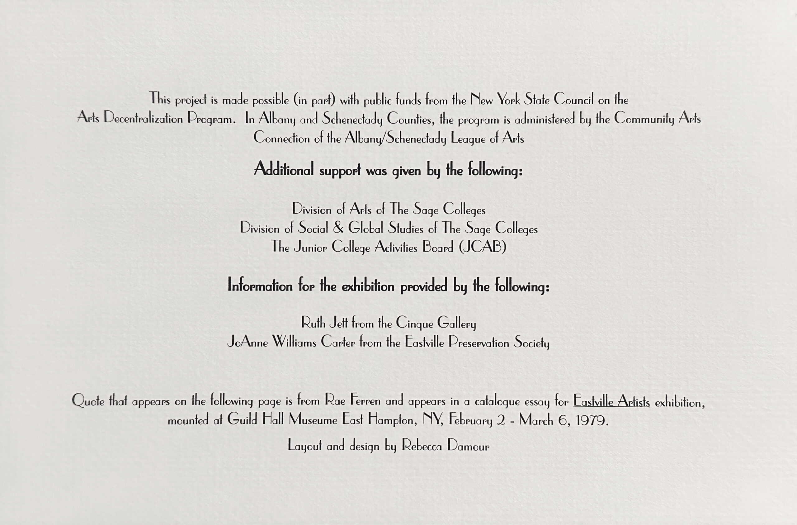A portion of the invitation for the original 1999 
