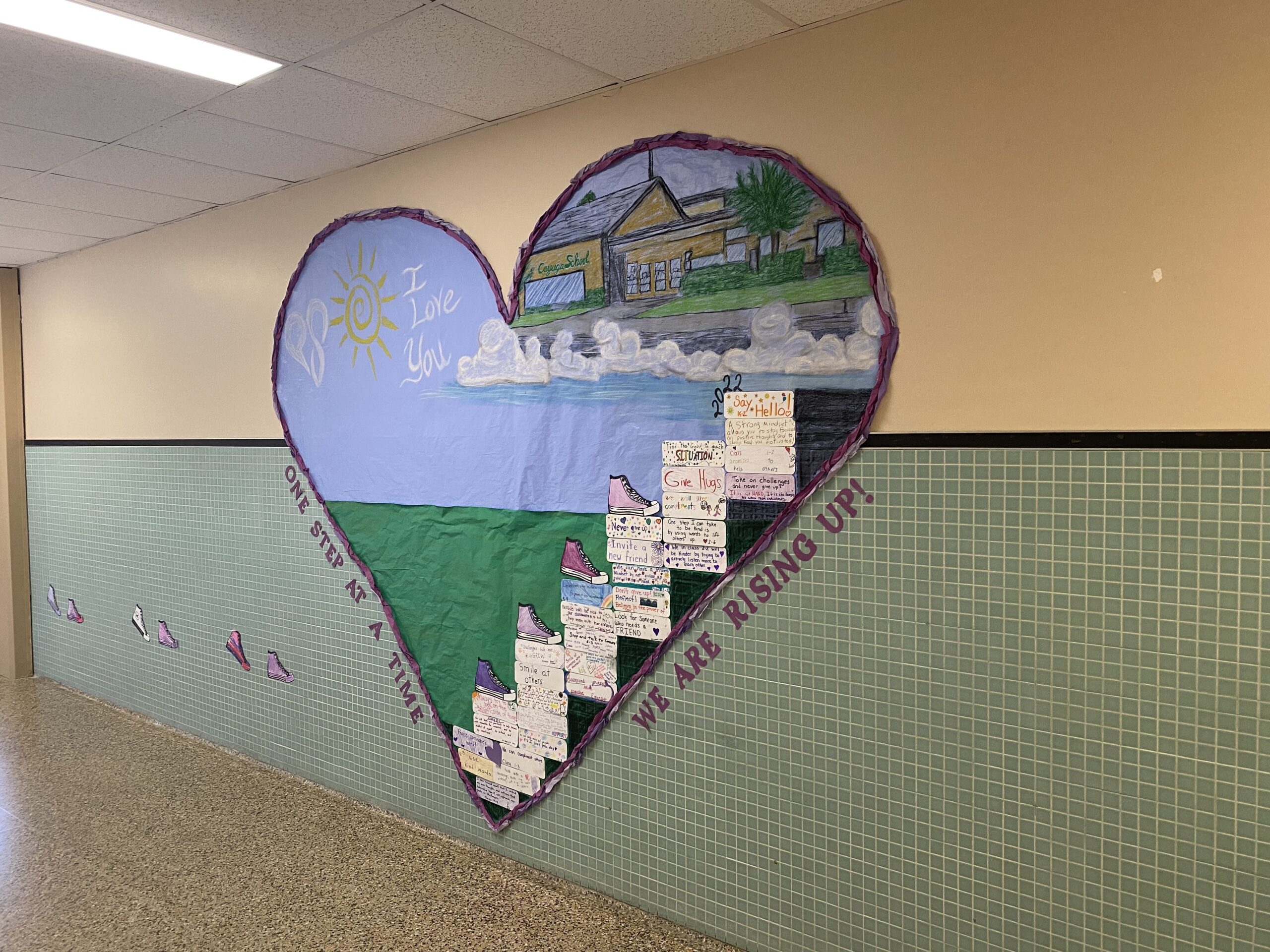 Cayuga Elementary School students decorated for P.S. I Love You Day last year. COURTESY CAYUGA ELEMENTARY SCHOOL