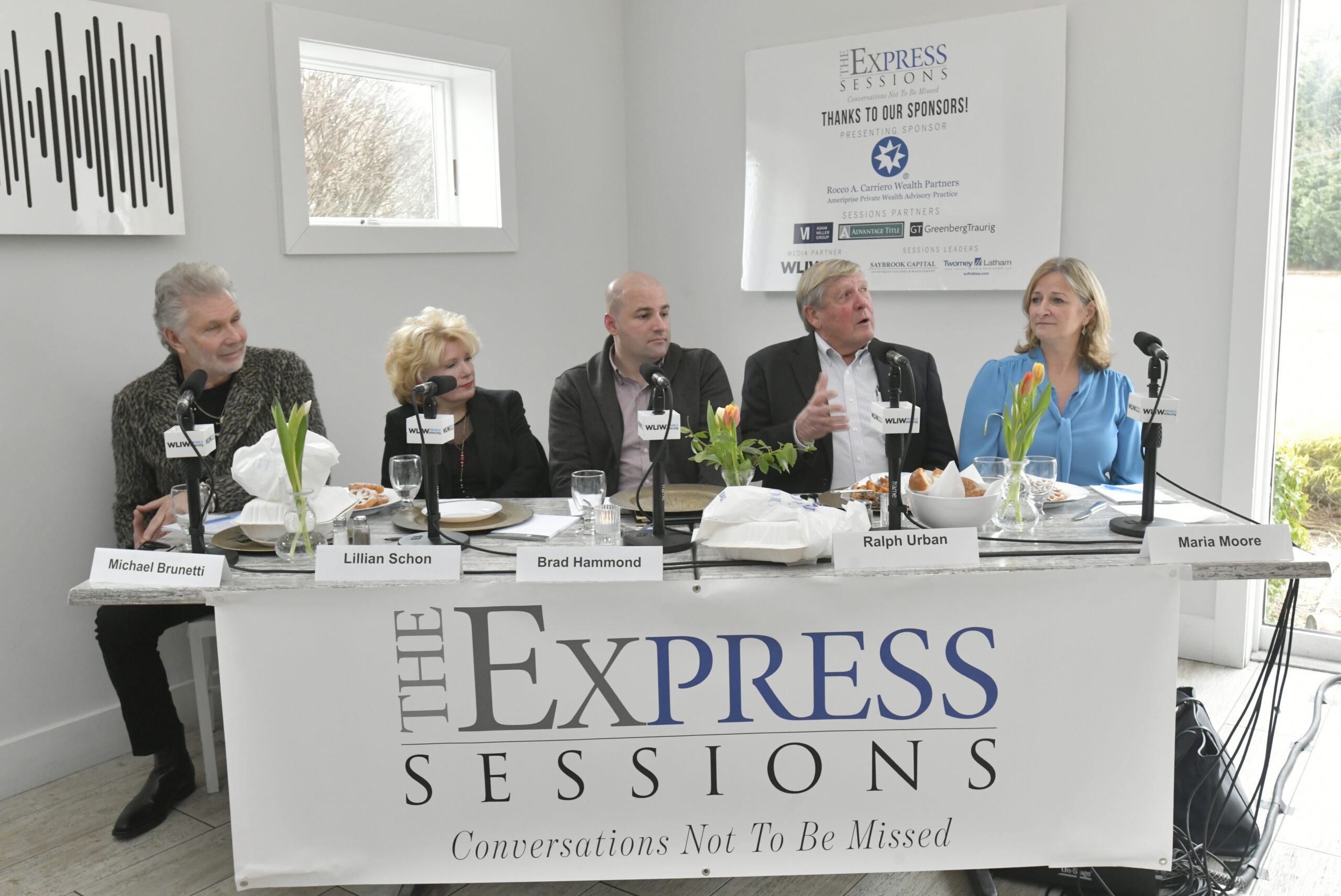 The panel, Michael Brunetti, Lillian Schon, Brad Hammond, Ralph Urban and Maria Moore, at the Express Session at Buoy One on January 26.   DANA SHAW