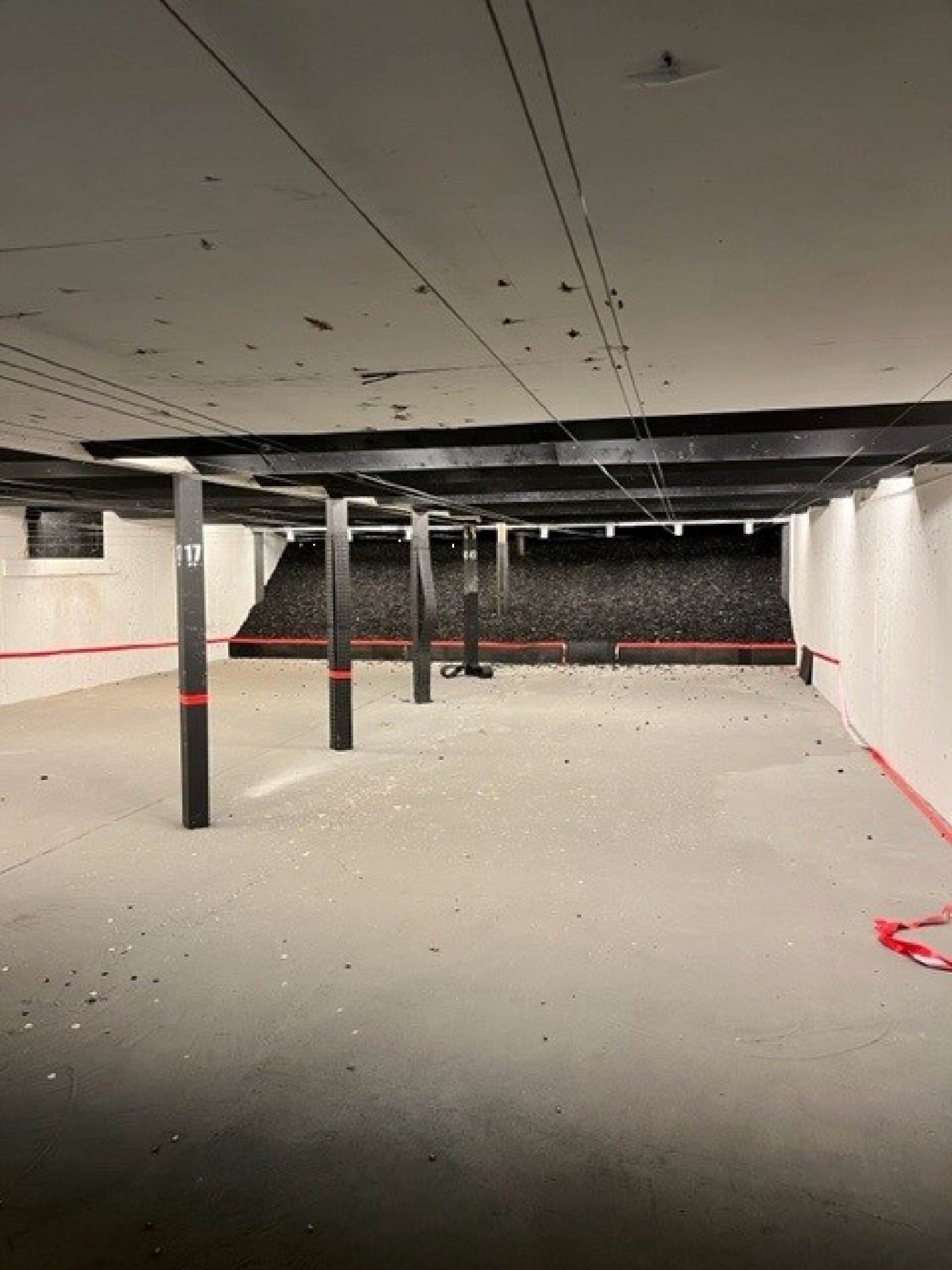 The indoor pistol range.