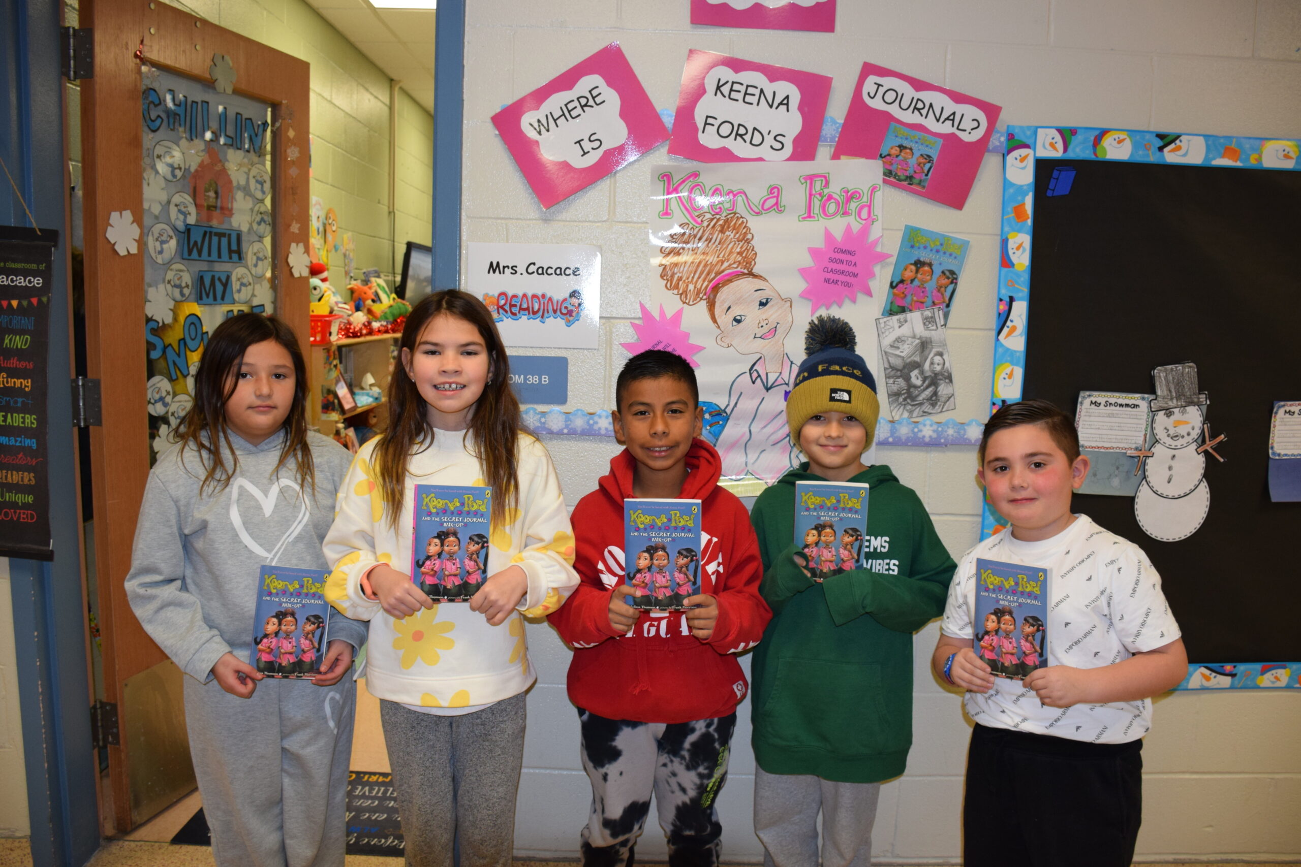As part of an annual reading program, Hampton Bays Elementary School students are collaboratively reading “Keena Ford and the Secret Journal Mix-Up” by Melissa
Thomson. COURTESY HAMPTON BAYS SCHOOL DISTRICT