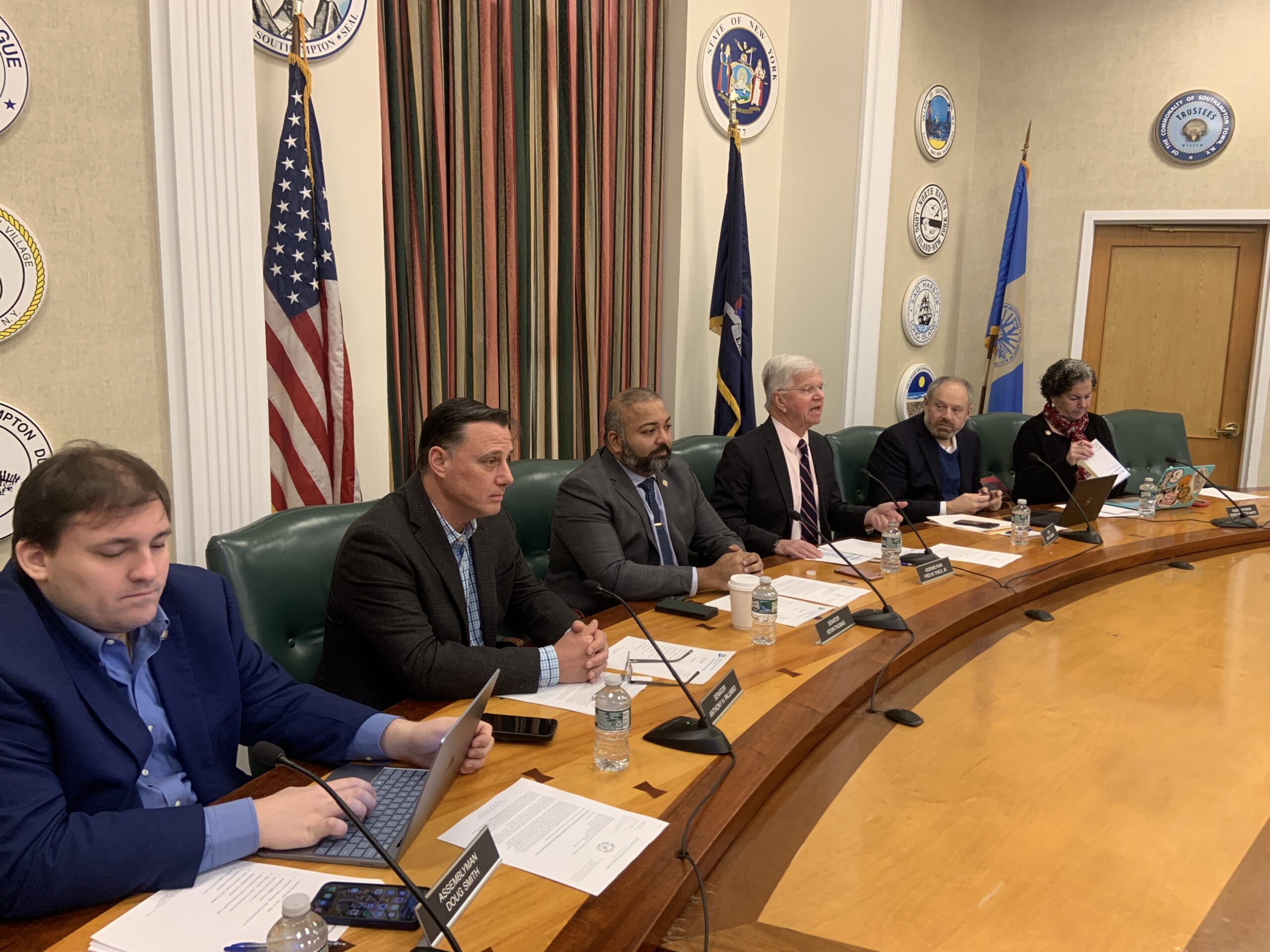 Members of the State Legislature's LIPA Commission conducted a hearing on the future of the authority at Southampton Town Hall on Friday, January 20. STEPHEN J.KOTZ
