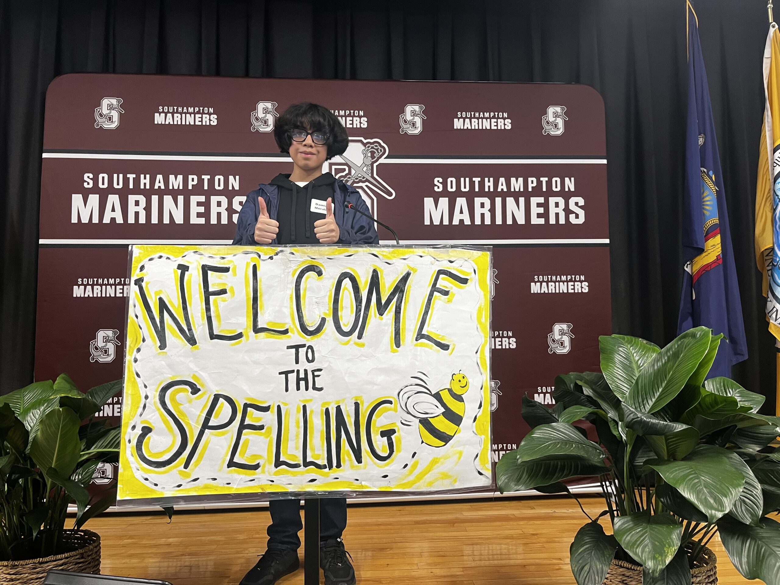 Southampton Intermediate School seventh-grader Damian Morales took first place in his school’s annual spelling bee. Morales now has an opportunity to compete in the local round of the Scripps National Spelling Bee. COURTESY SOUTHAMPTON SCHOOL DISTRICT
