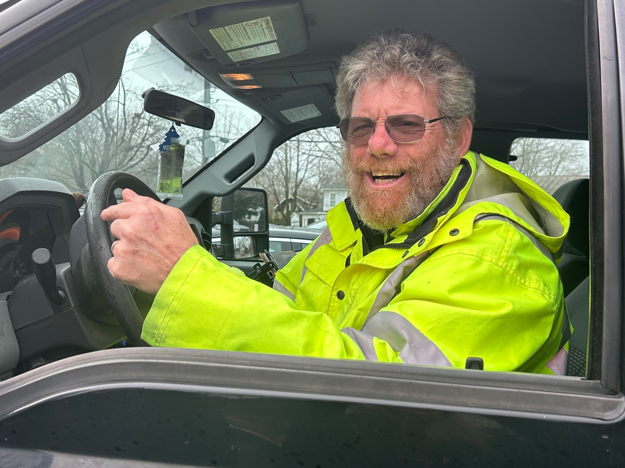 Southampton Town Supervisor Jay Schneiderman calls Dave Lipman, who picks up well over a ton of roadside litter per month, 