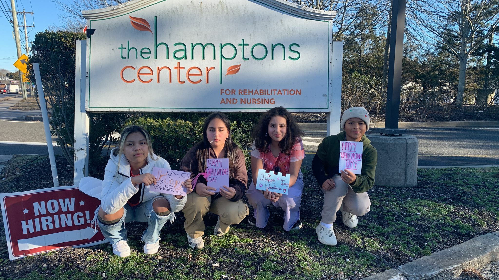 Participants in the Bridgehampton Child Care and Recreational Center's after school program made Valentines for the residents at the Hamptons Center for Rehabilitation and Nursing in Southampton, which were delivered on February 14. The project is part of the center's ongoing community outreach and community service training. COURTESY BRIDGEHAMPTON CHILD CARE AND RECREATIONAL CENTER