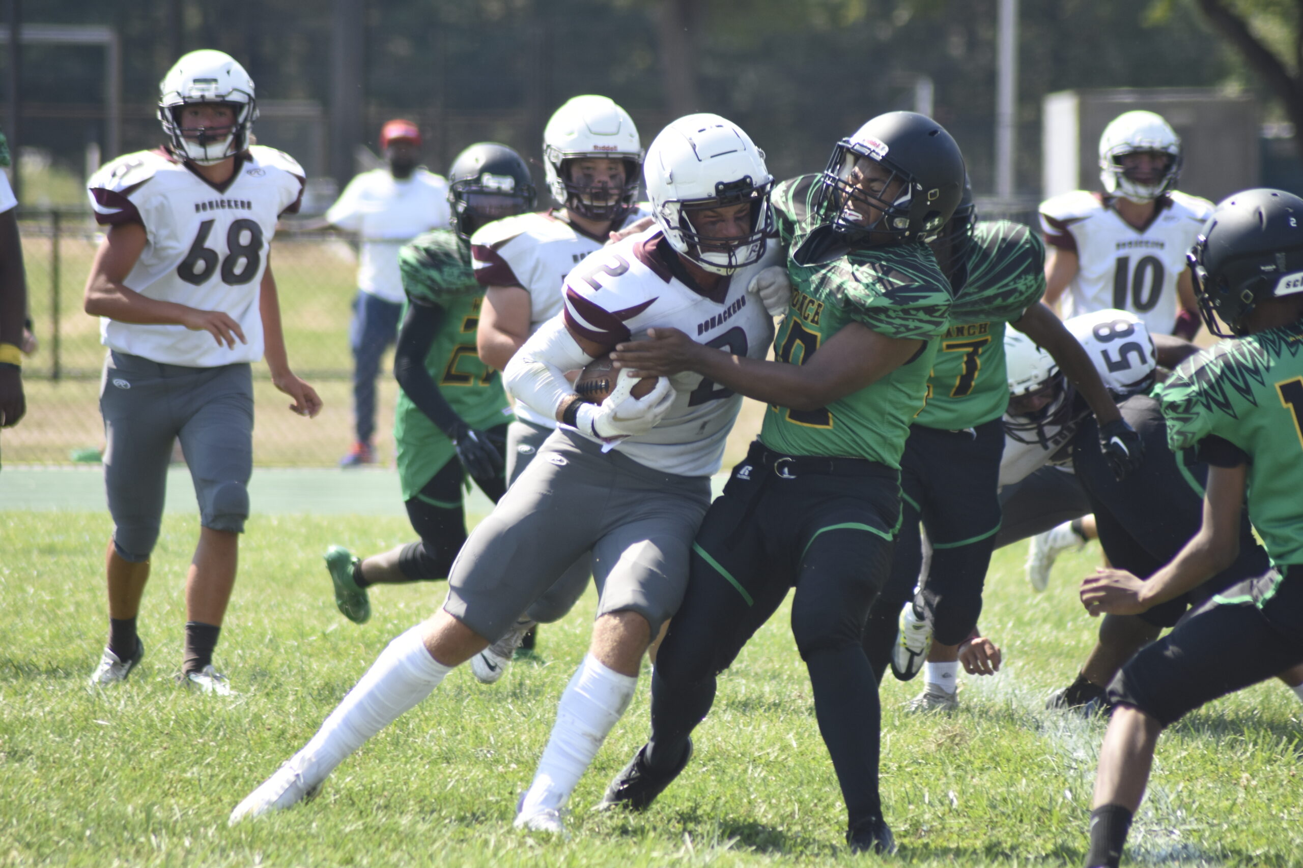 East Hampton senior Finn Byrnes was a big part of the Bonacker offense this past fall.   DREW BUDD