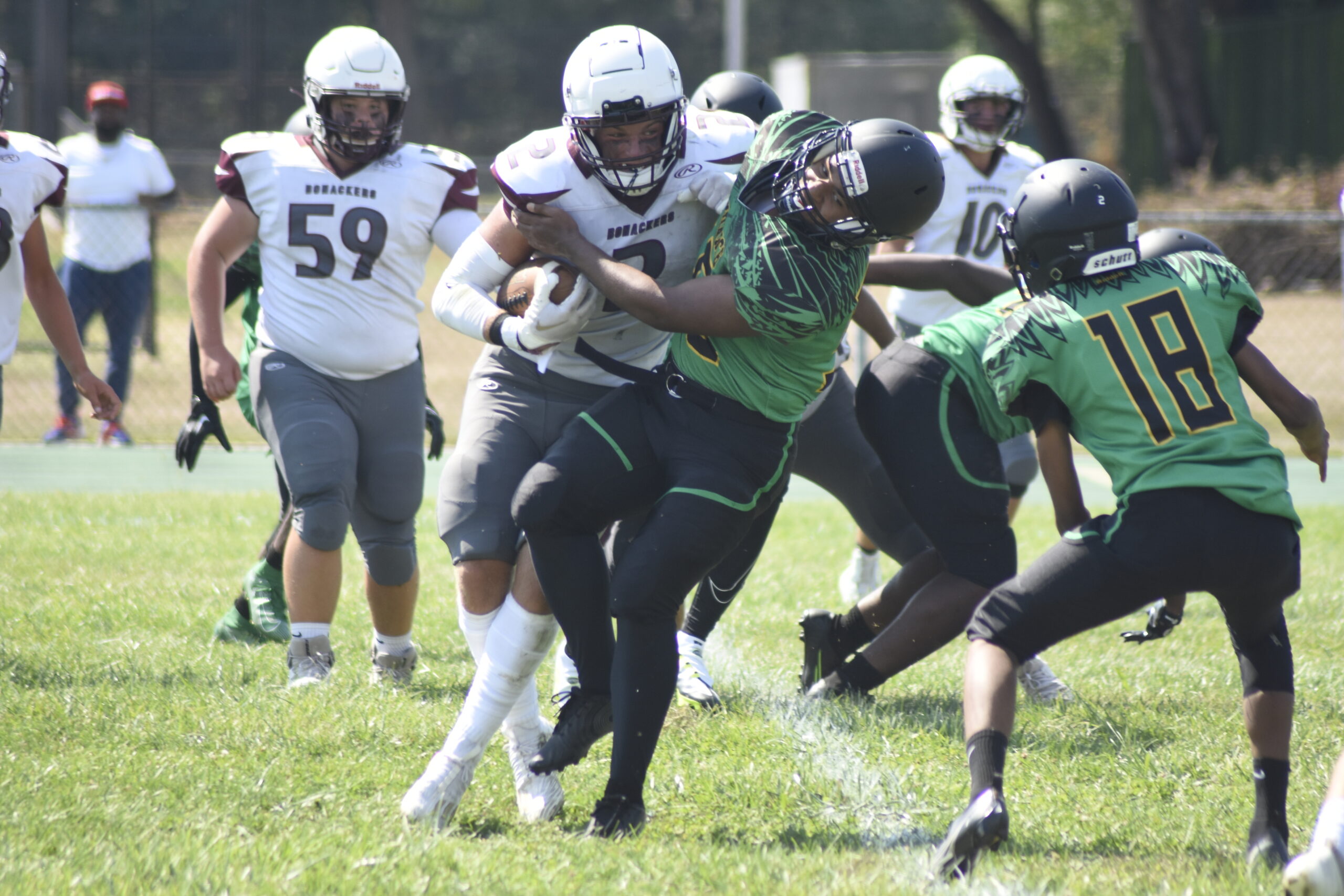 East Hampton senior Finn Byrnes was a big part of the Bonacker offense this past fall.   DREW BUDD