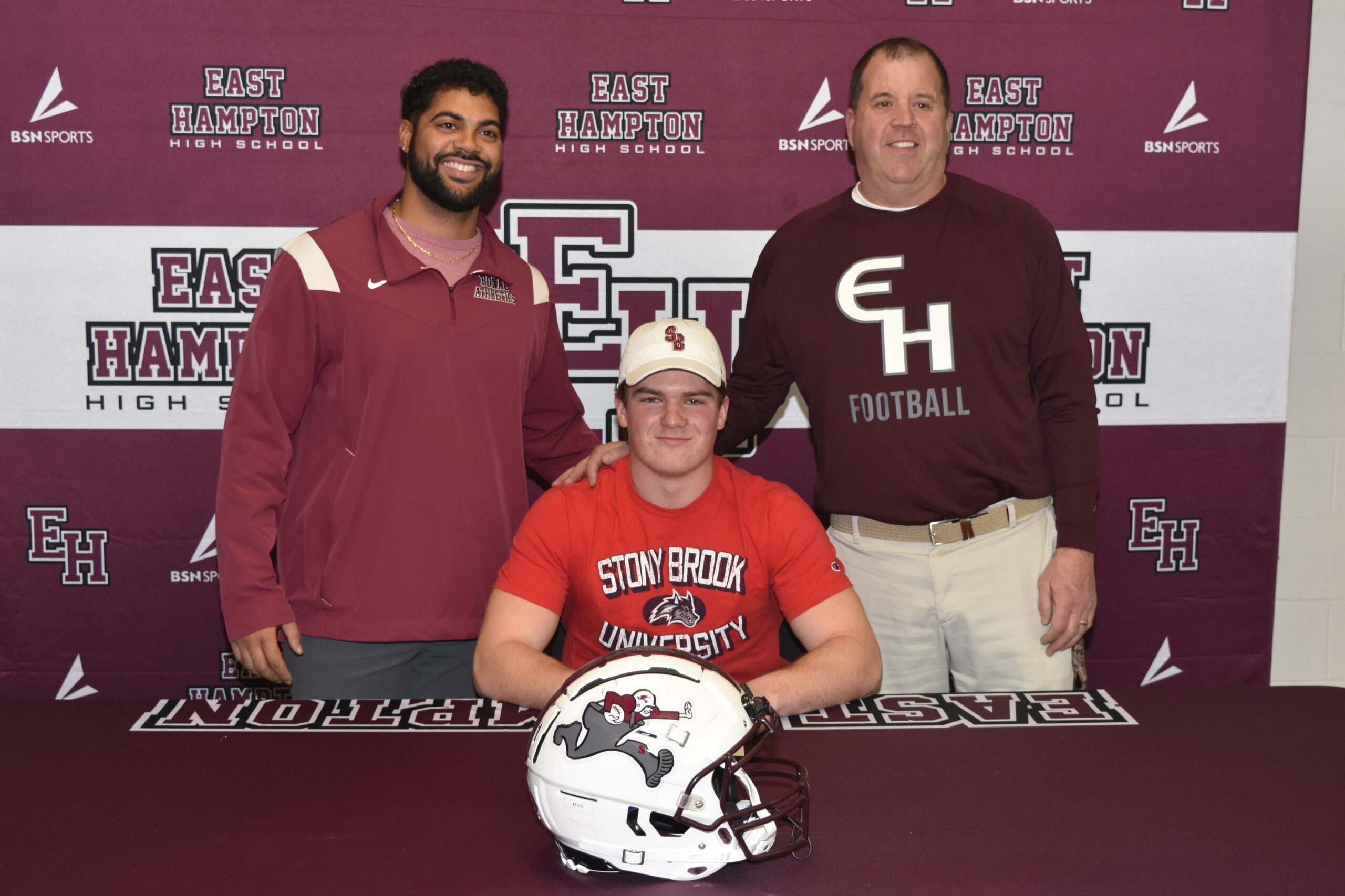 Finn Byrnes with his coaches Jaron Greenidge and Joe McKee.    DREW BUDD